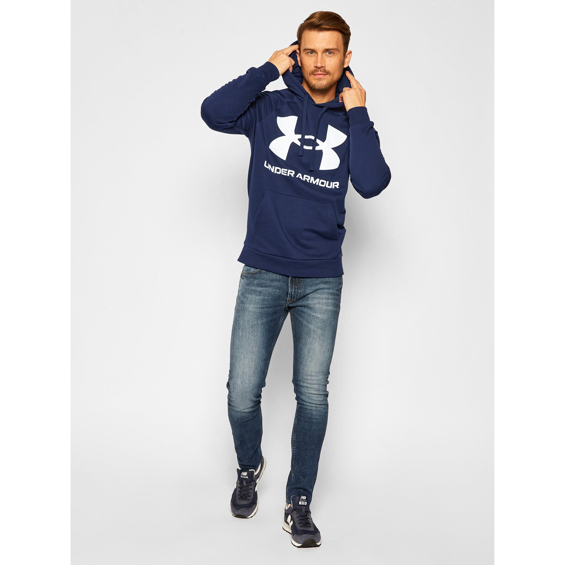 Under Armour Mikina Ua Rival Fleece Big Logo 1357093 Tmavomodrá Loose Fit - Pepit.cz