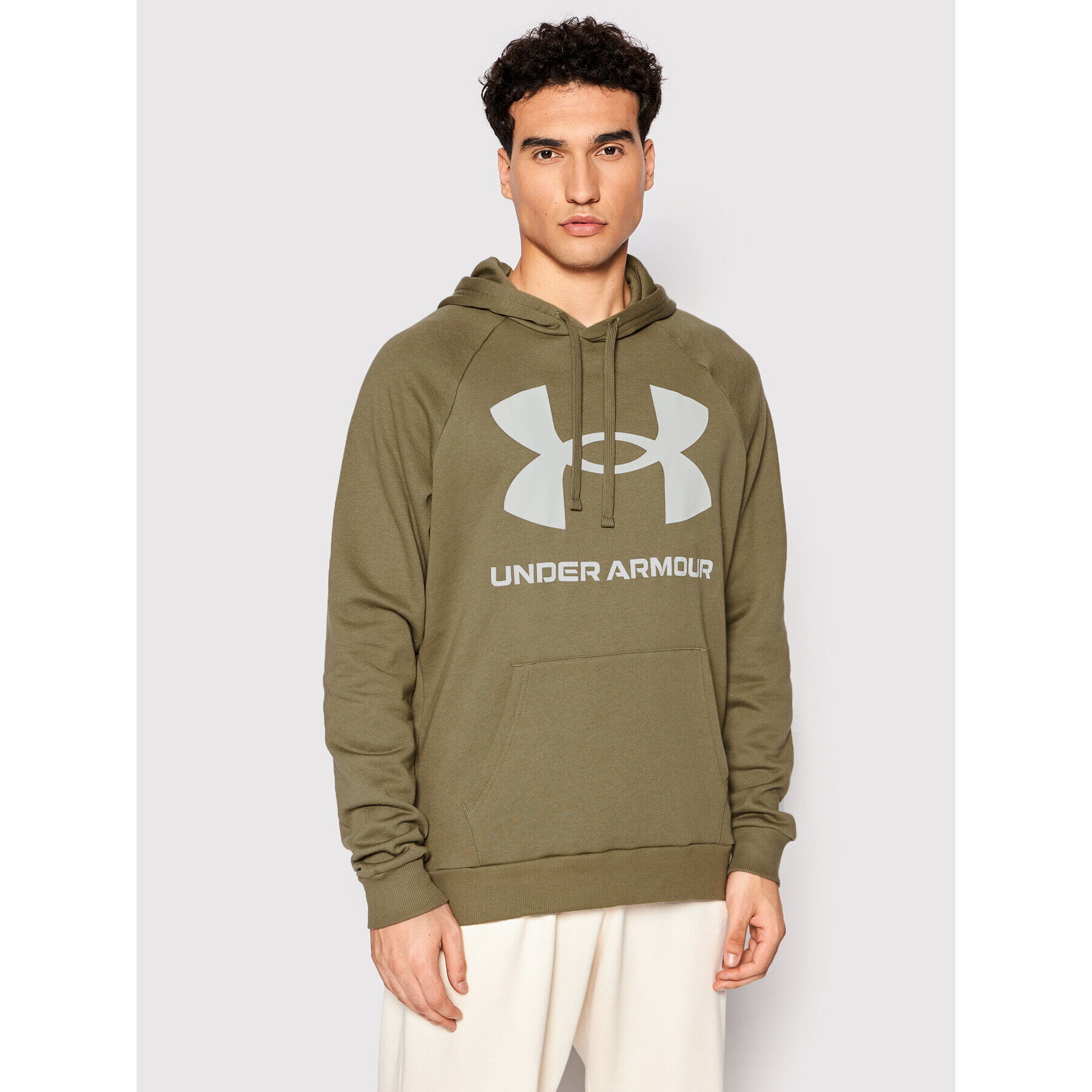 Under Armour Mikina Ua Rival Fleece Big Logo 1357093 Zelená Loose Fit - Pepit.cz