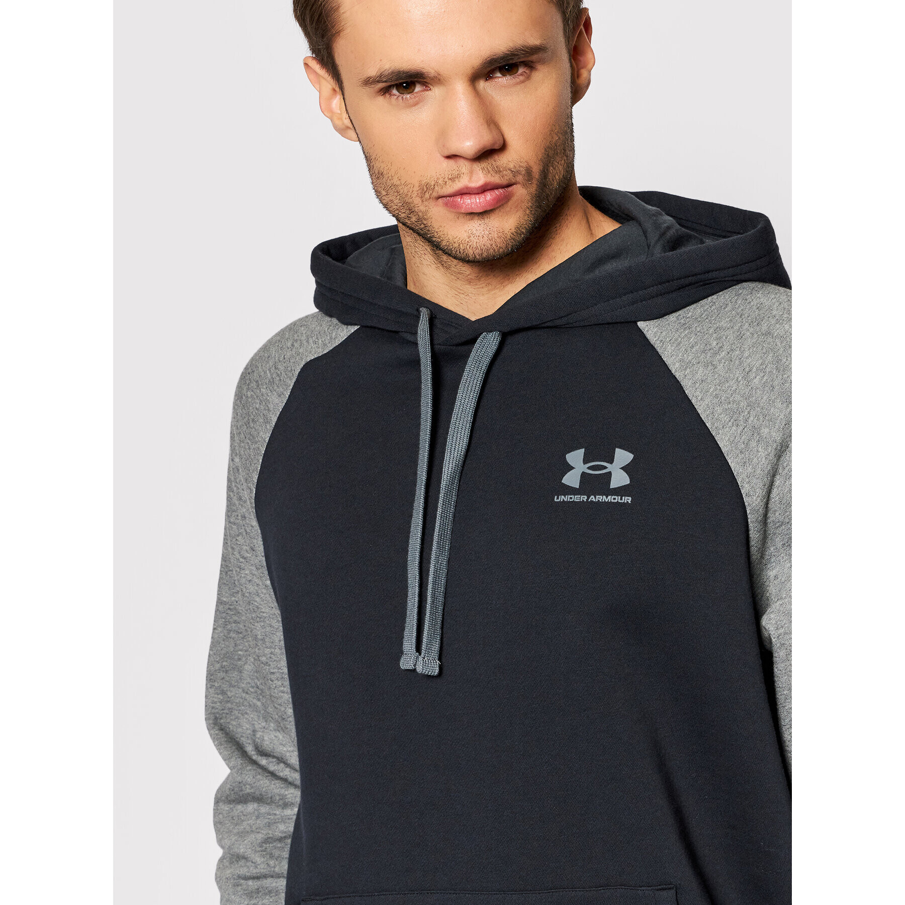 Under Armour Mikina Ua Rival Fleece Colorblock 1366357 Černá Loose Fit - Pepit.cz