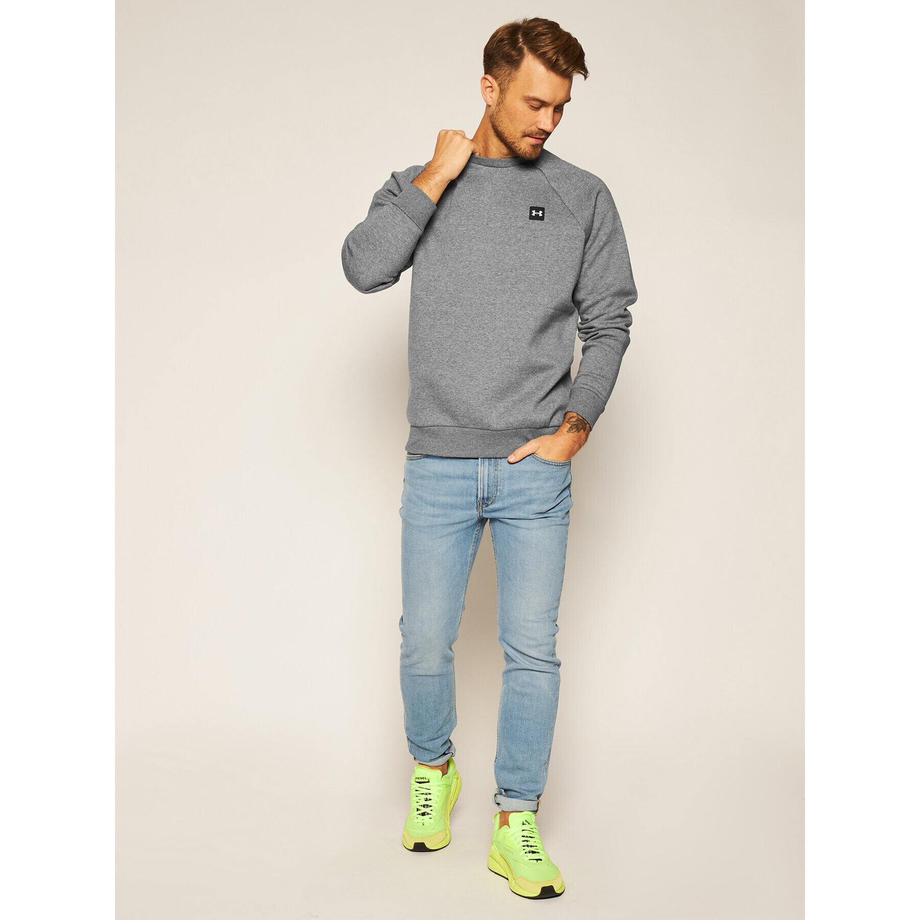 Under Armour Mikina Ua Rival Fleece Crew 1357096 Šedá Regular Fit - Pepit.cz