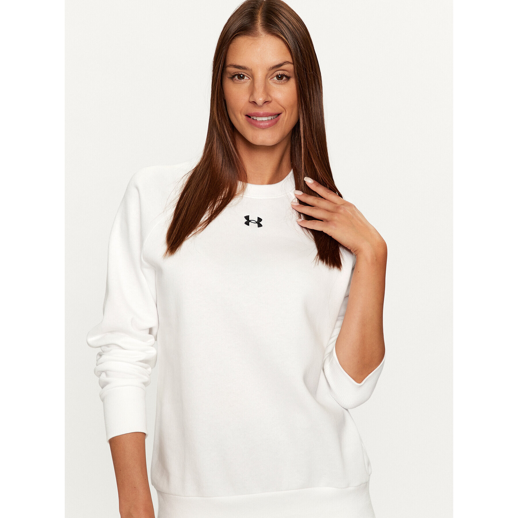 Under Armour Mikina Ua Rival Fleece Crew 1379508 Bílá Loose Fit - Pepit.cz