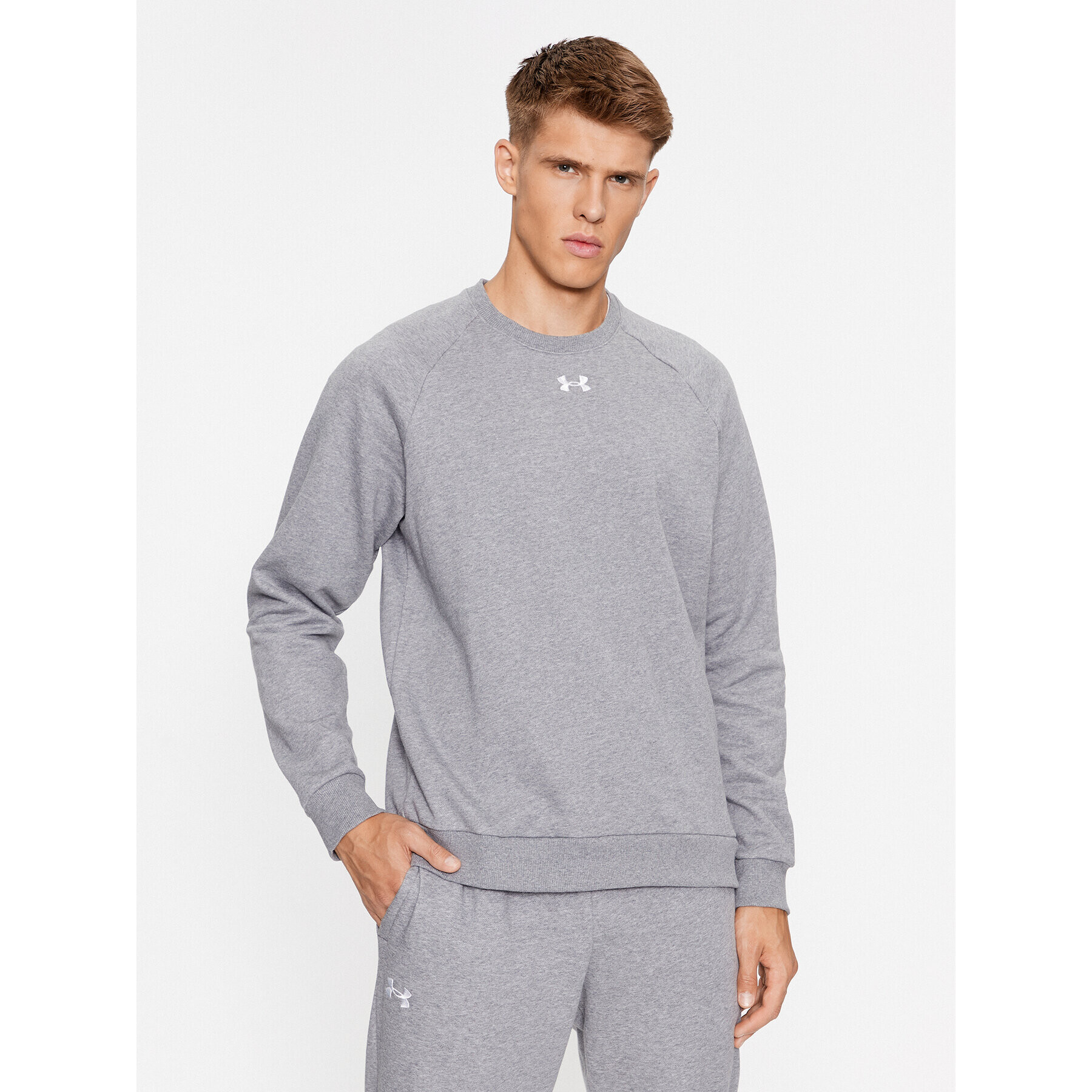 Under Armour Mikina Ua Rival Fleece Crew 1379755 Šedá Loose Fit - Pepit.cz