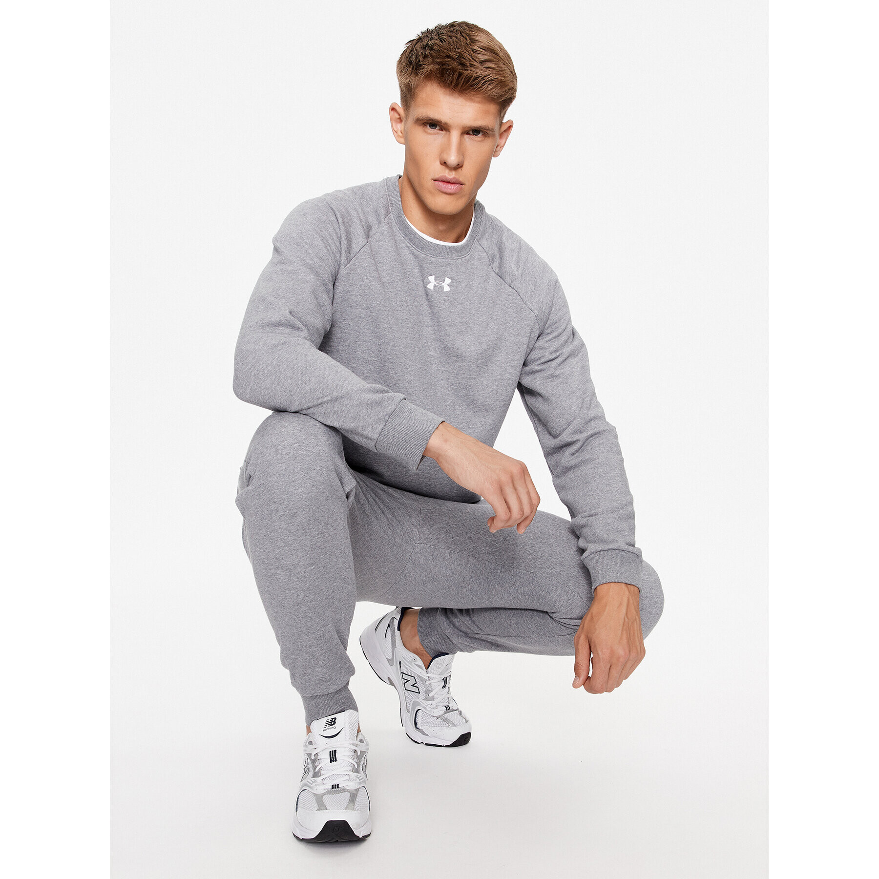 Under Armour Mikina Ua Rival Fleece Crew 1379755 Šedá Loose Fit - Pepit.cz