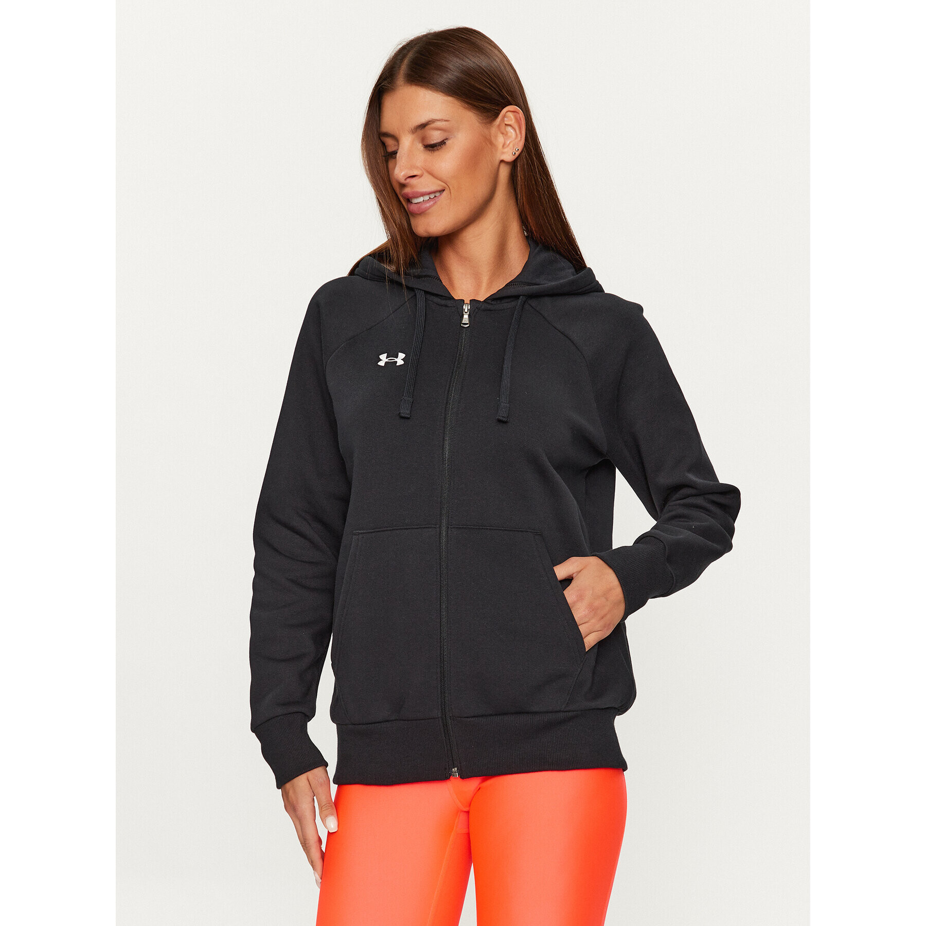 Under Armour Mikina Ua Rival Fleece Fz Hoodie 1379497 Černá Loose Fit - Pepit.cz