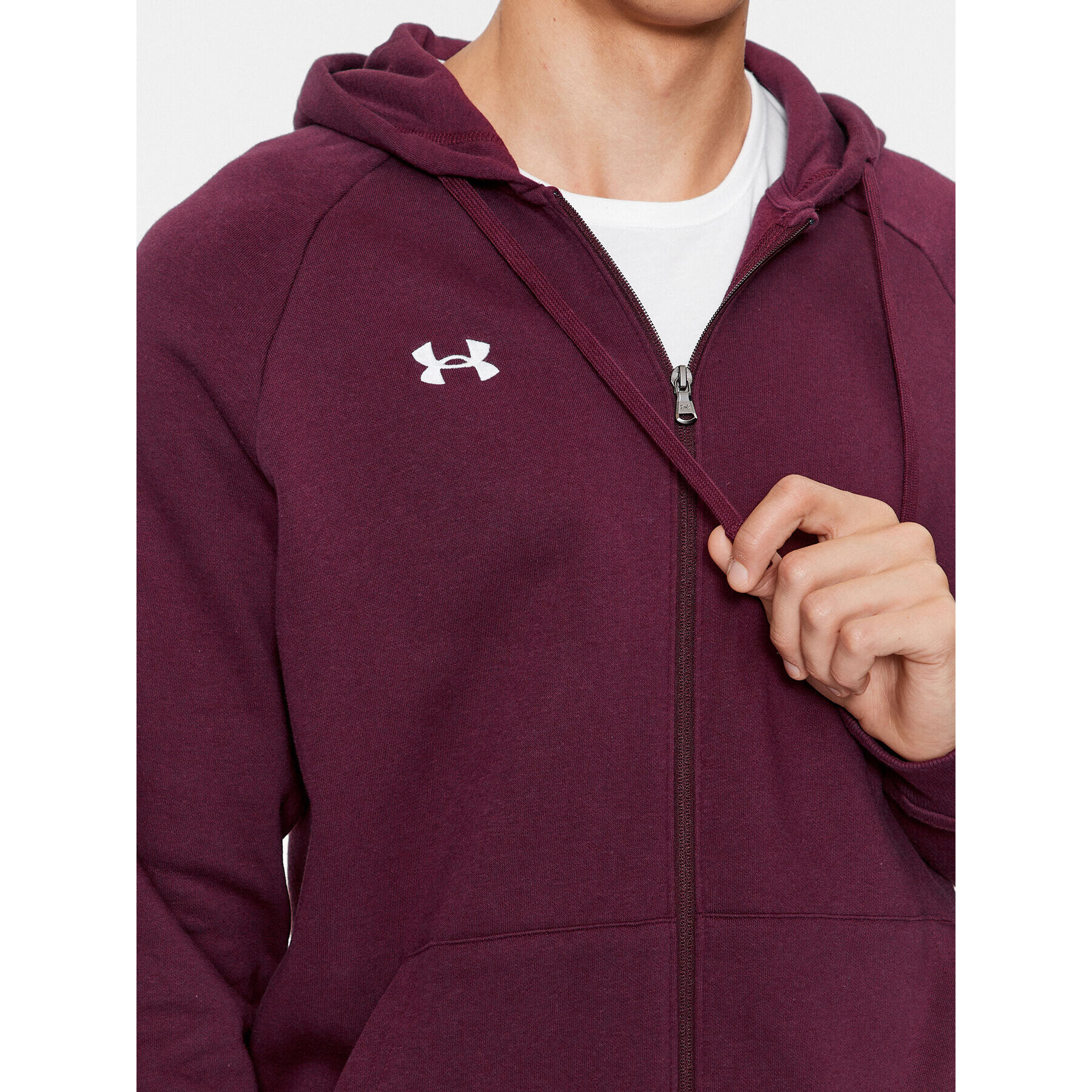 Under Armour Mikina Ua Rival Fleece Fz Hoodie 1379767 Bordó Loose Fit - Pepit.cz