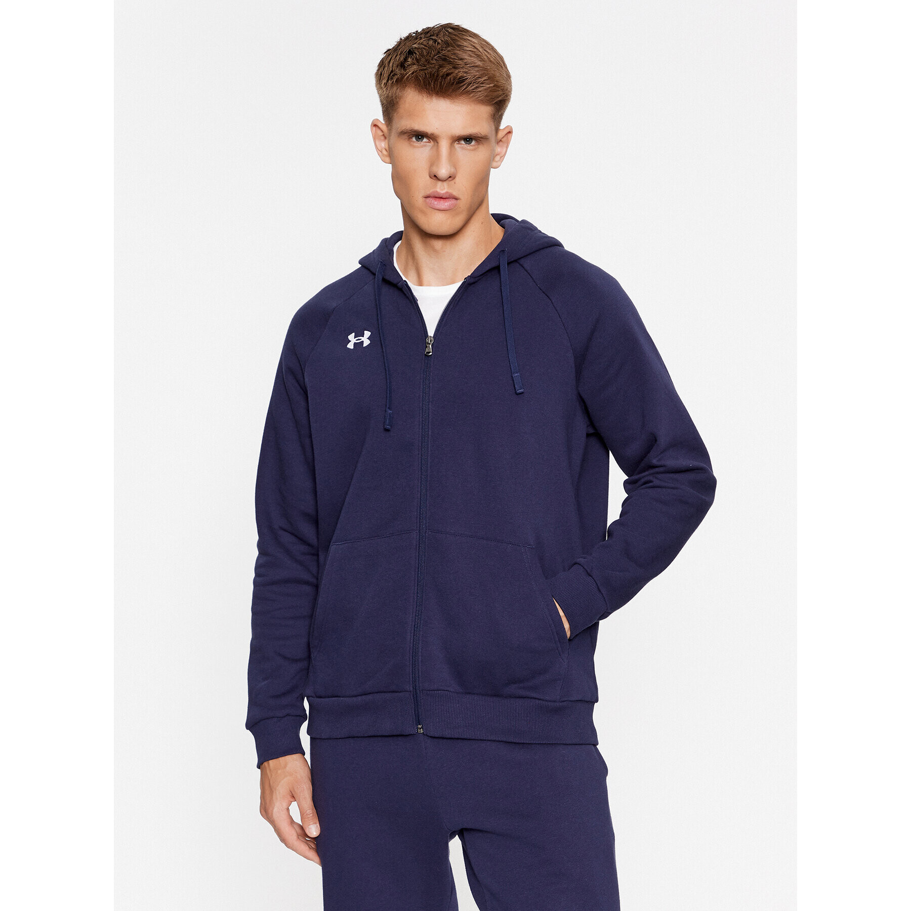 Under Armour Mikina Ua Rival Fleece Fz Hoodie 1379767 Tmavomodrá Loose Fit - Pepit.cz