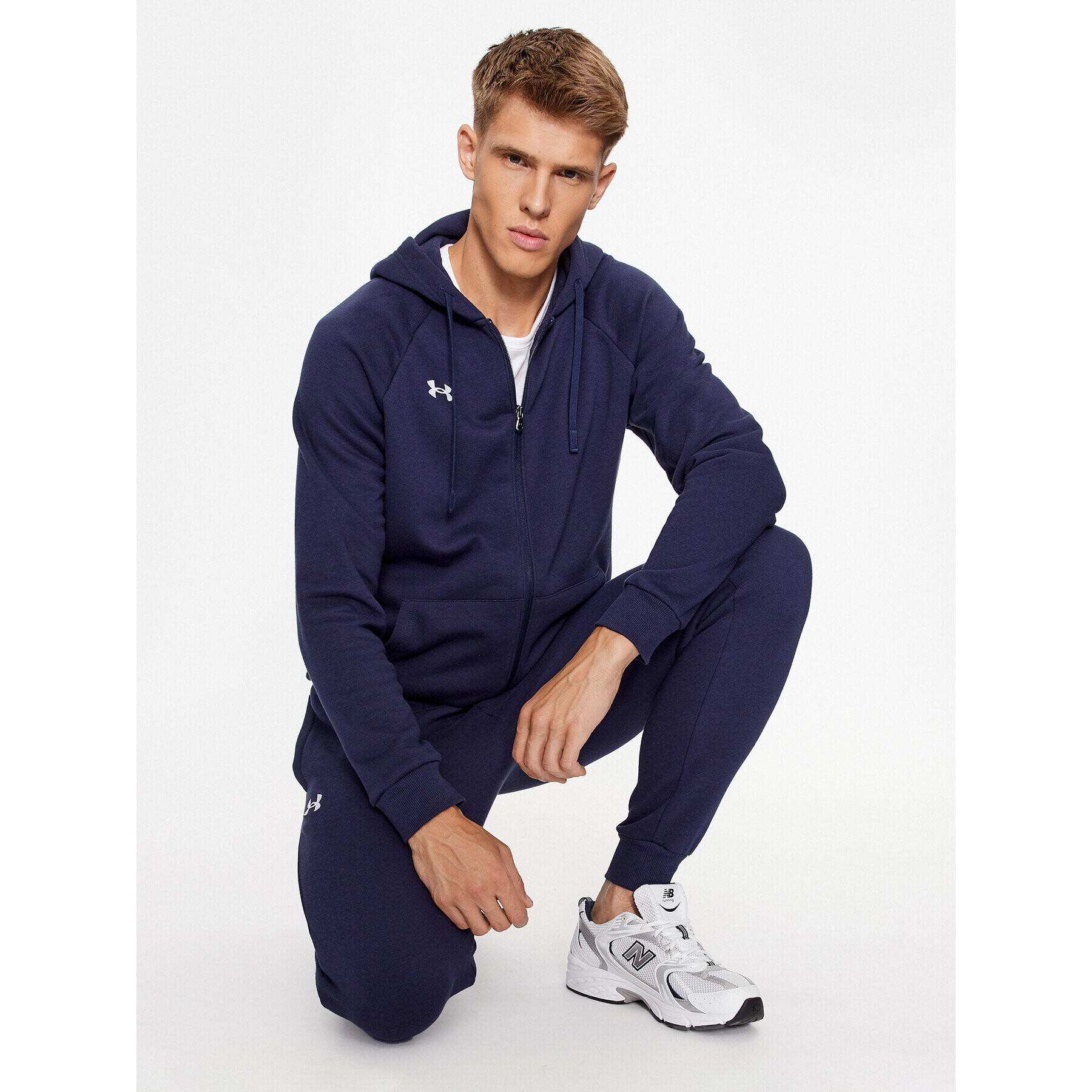 Under Armour Mikina Ua Rival Fleece Fz Hoodie 1379767 Tmavomodrá Loose Fit - Pepit.cz