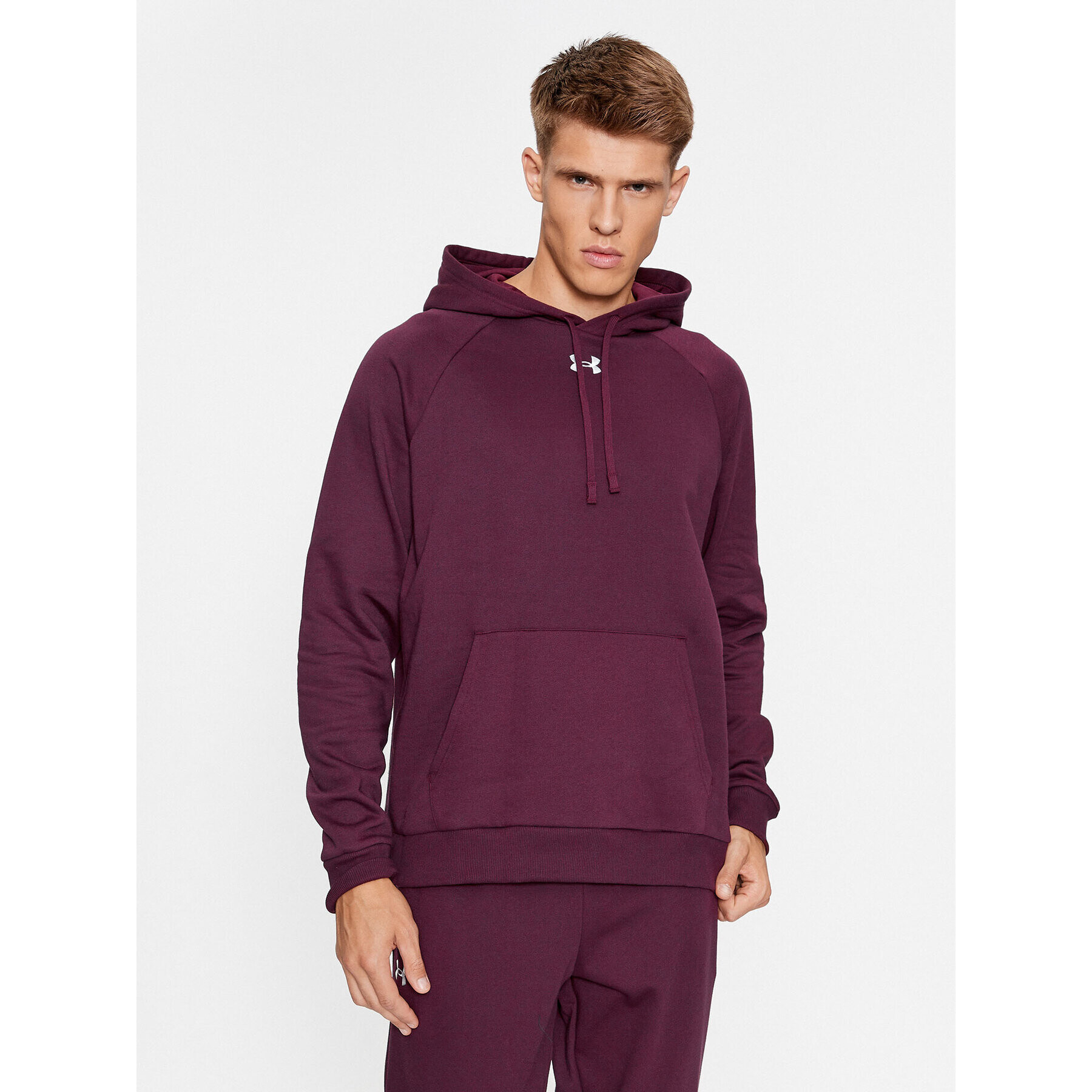 Under Armour Mikina Ua Rival Fleece Hoodie 1379757 Bordó Loose Fit - Pepit.cz