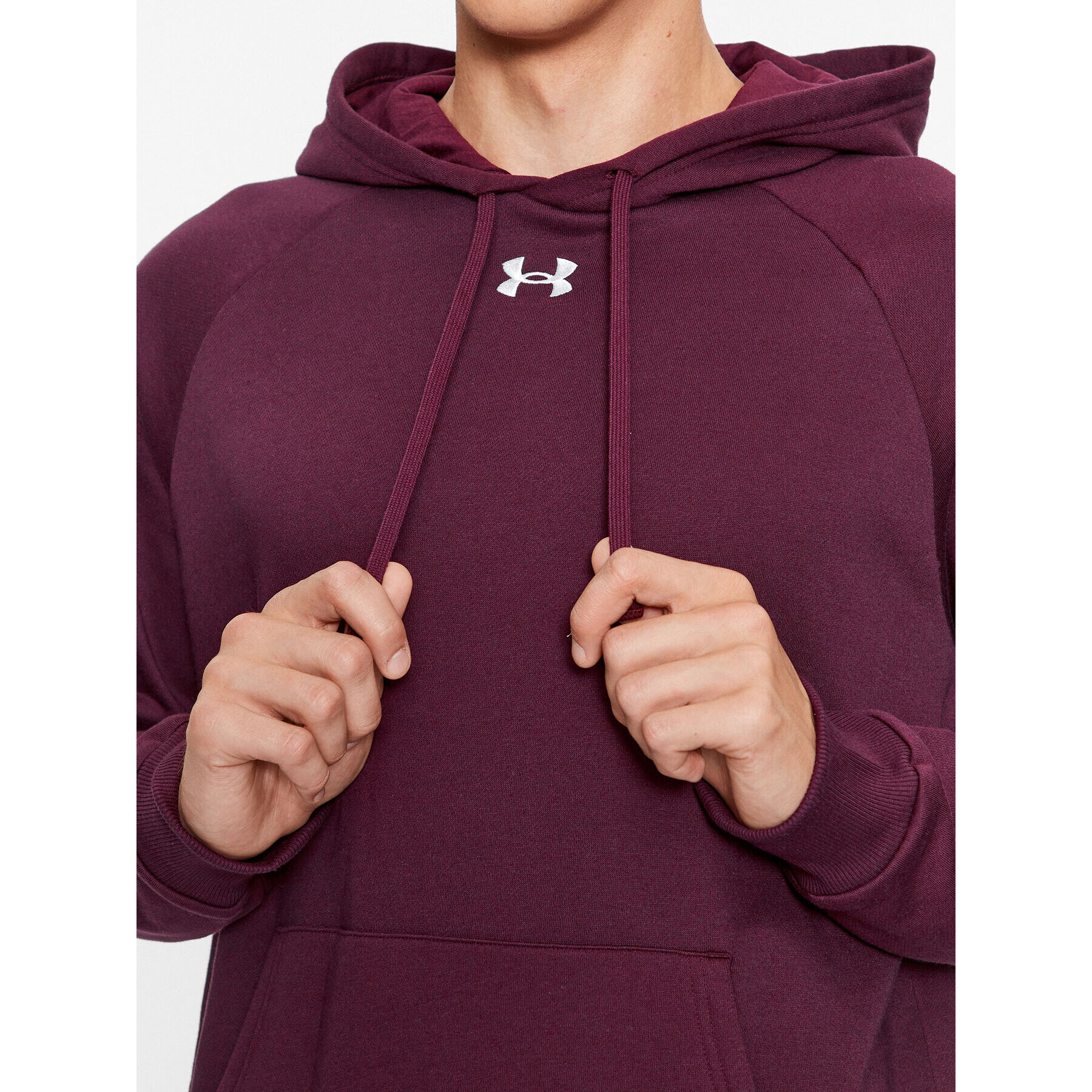 Under Armour Mikina Ua Rival Fleece Hoodie 1379757 Bordó Loose Fit - Pepit.cz