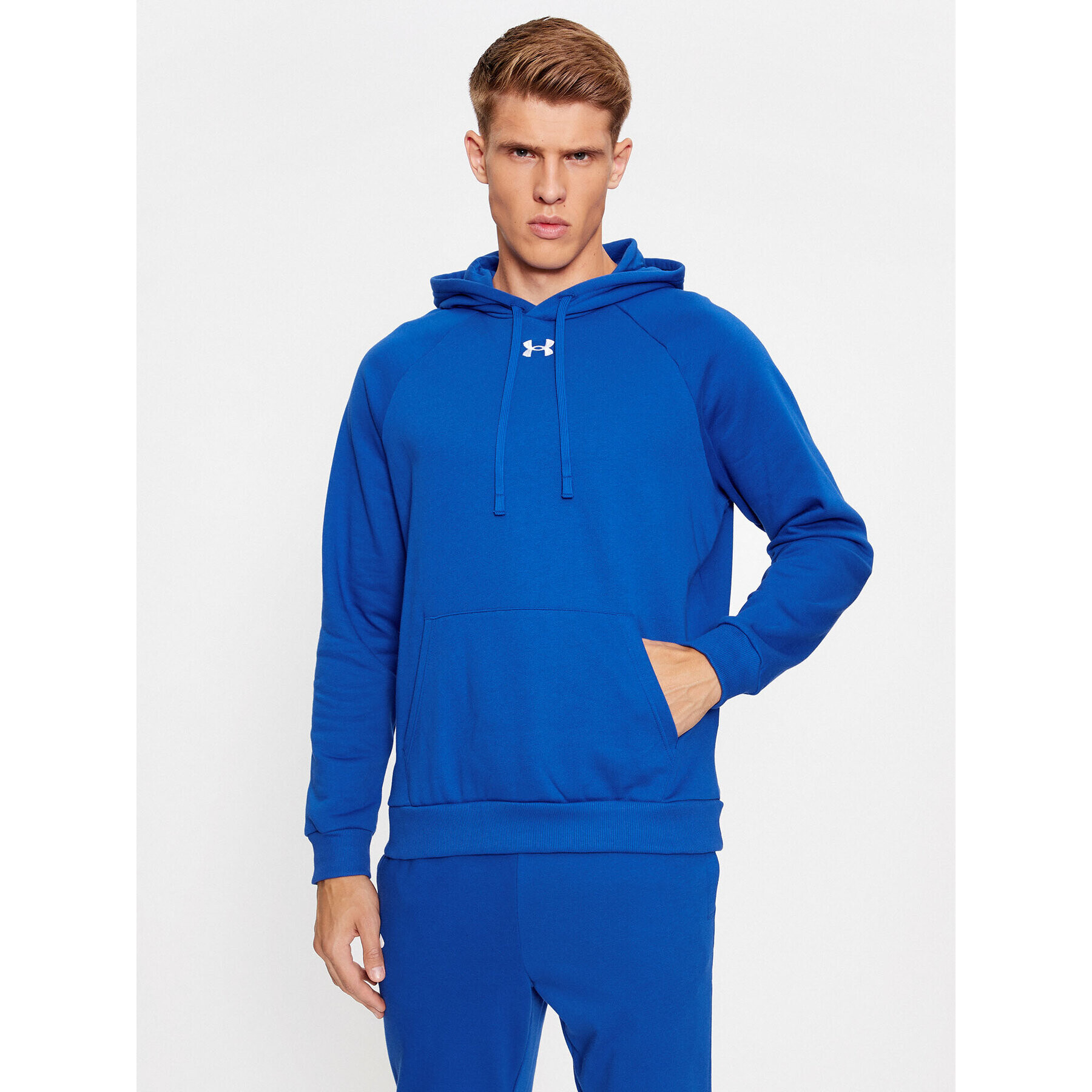 Under Armour Mikina Ua Rival Fleece Hoodie 1379757 Modrá Loose Fit - Pepit.cz