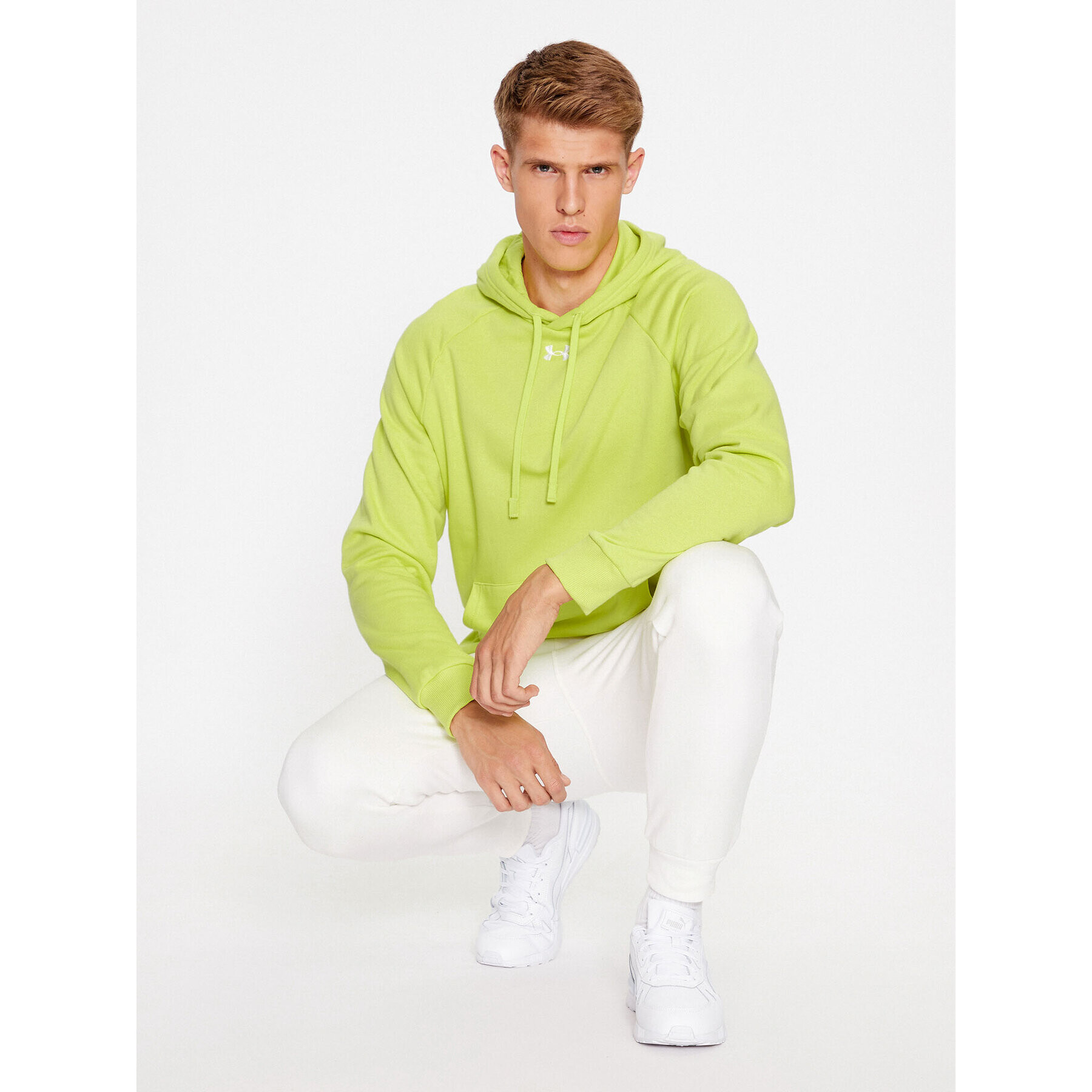 Under Armour Mikina Ua Rival Fleece Hoodie 1379757 Žlutá Loose Fit - Pepit.cz