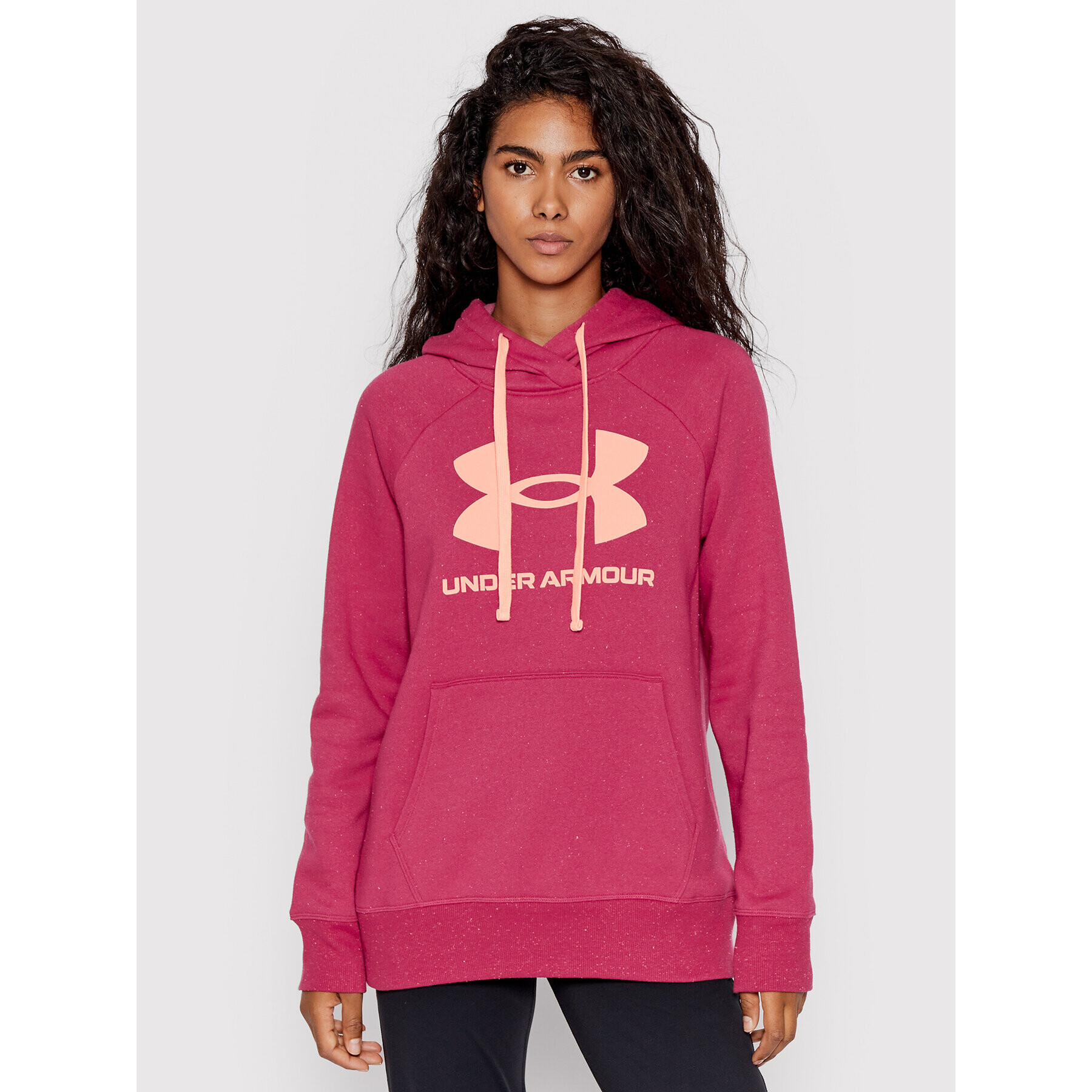 Under Armour Mikina Ua Rival Fleece Logo 1356318 Bordó Loose Fit - Pepit.cz