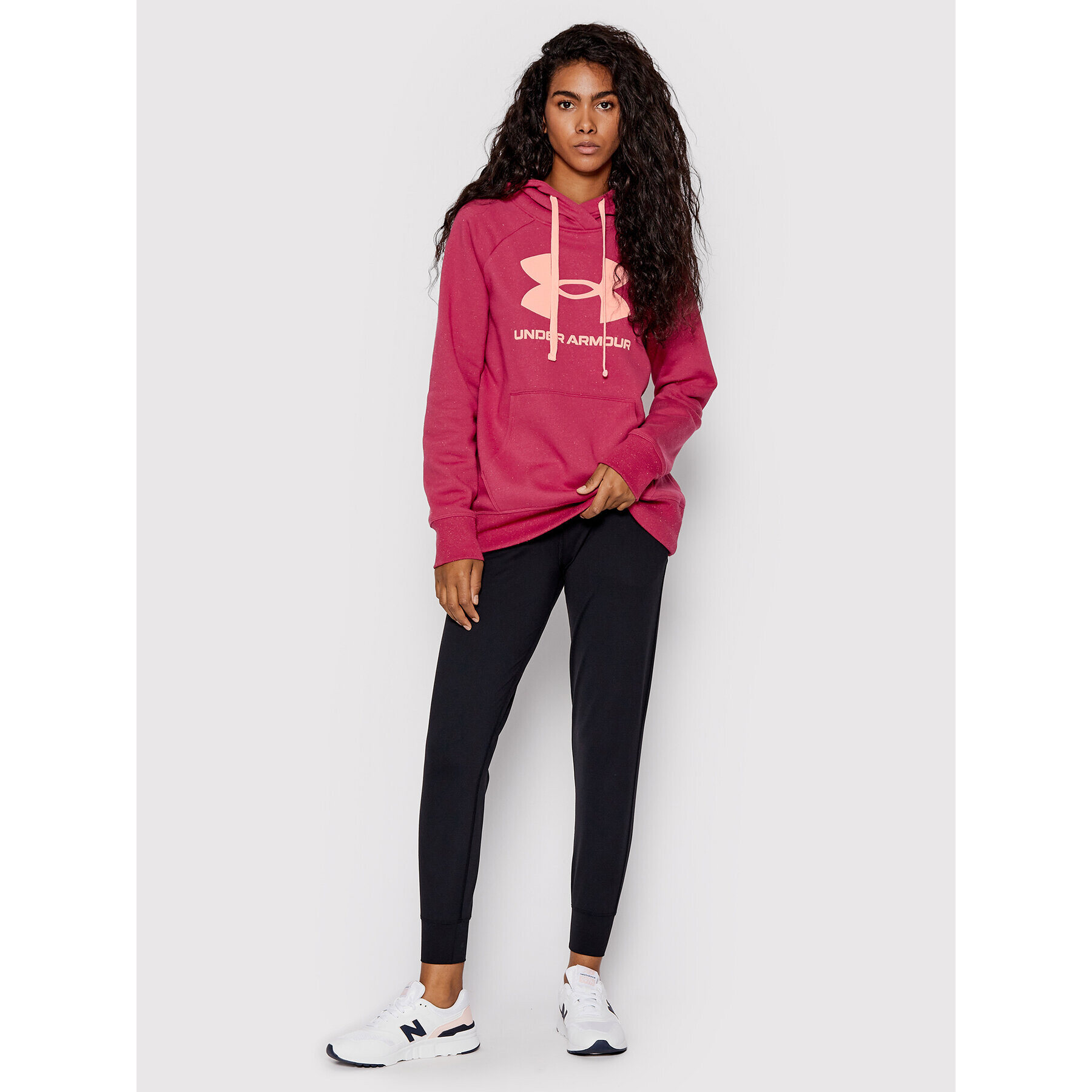 Under Armour Mikina Ua Rival Fleece Logo 1356318 Bordó Loose Fit - Pepit.cz