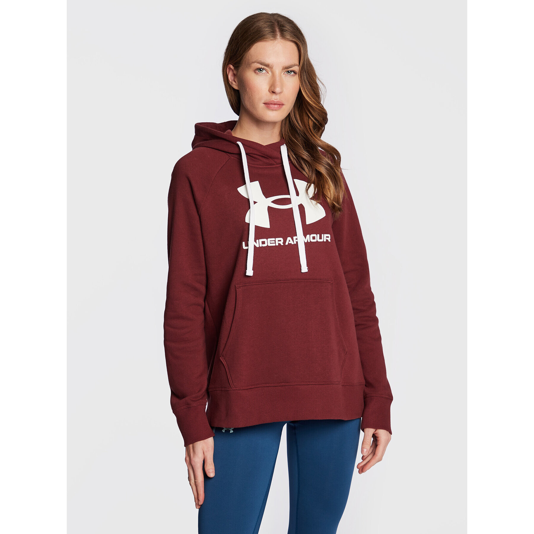 Under Armour Mikina Ua Rival Fleece Logo 1356318 Bordó Regular Fit - Pepit.cz