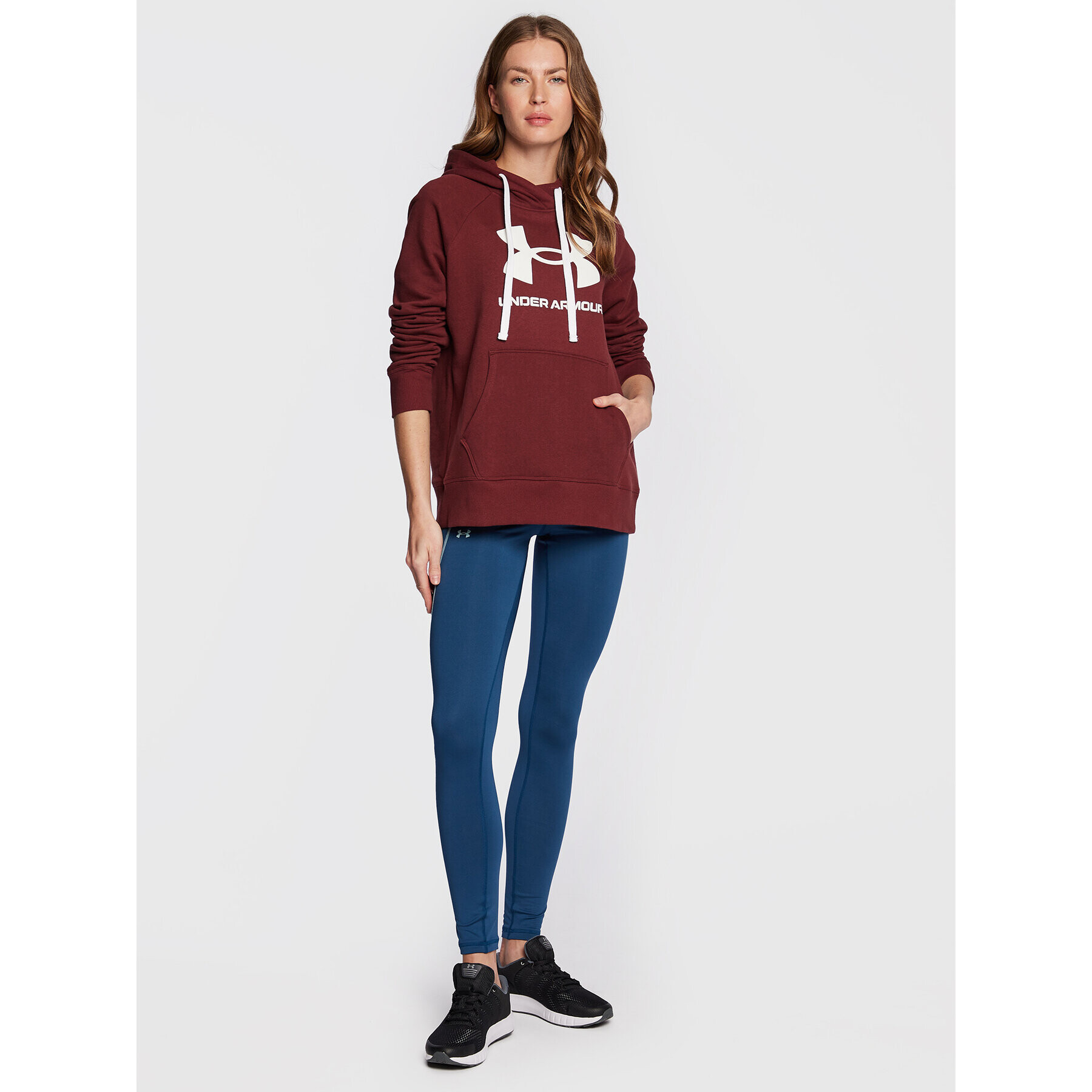 Under Armour Mikina Ua Rival Fleece Logo 1356318 Bordó Regular Fit - Pepit.cz