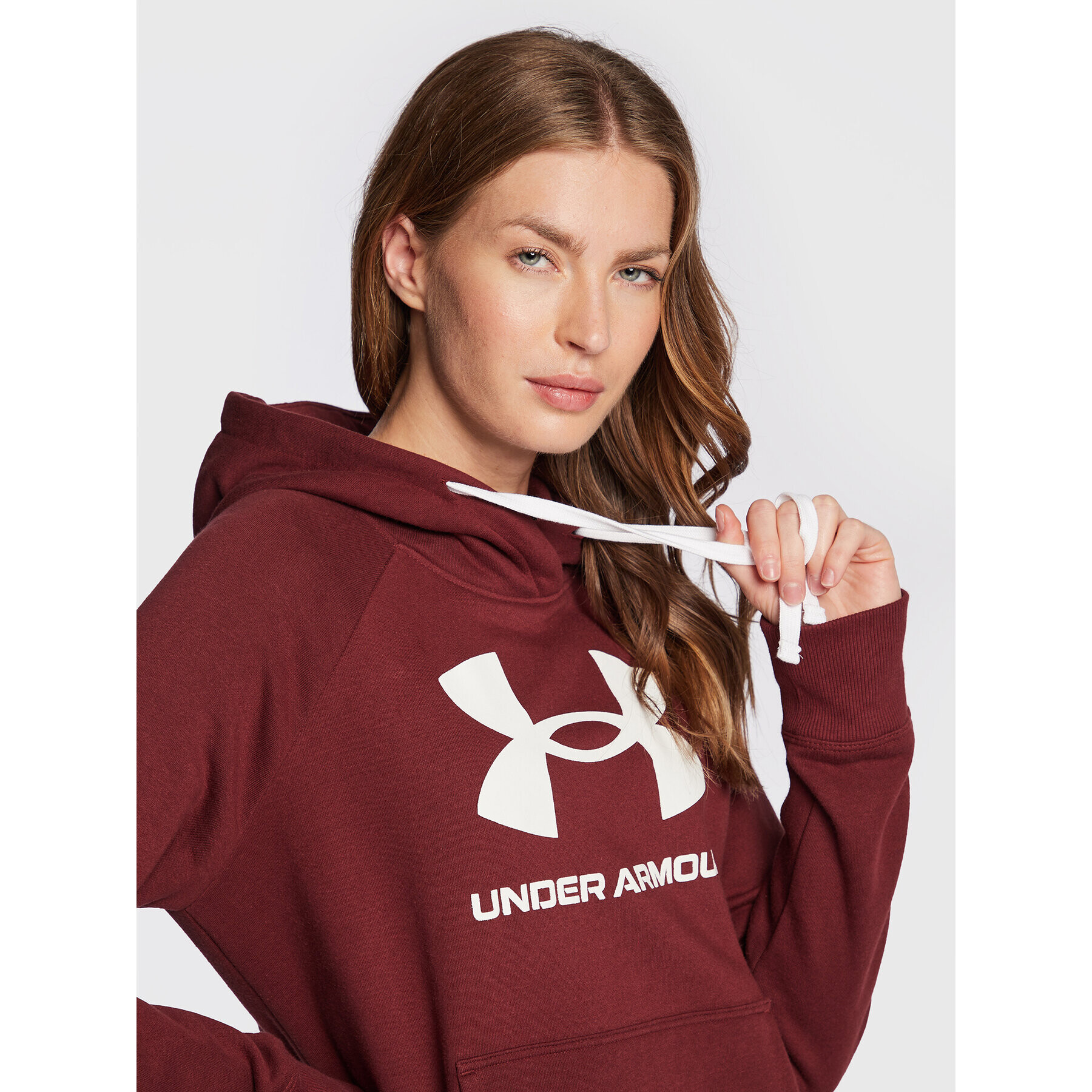 Under Armour Mikina Ua Rival Fleece Logo 1356318 Bordó Regular Fit - Pepit.cz