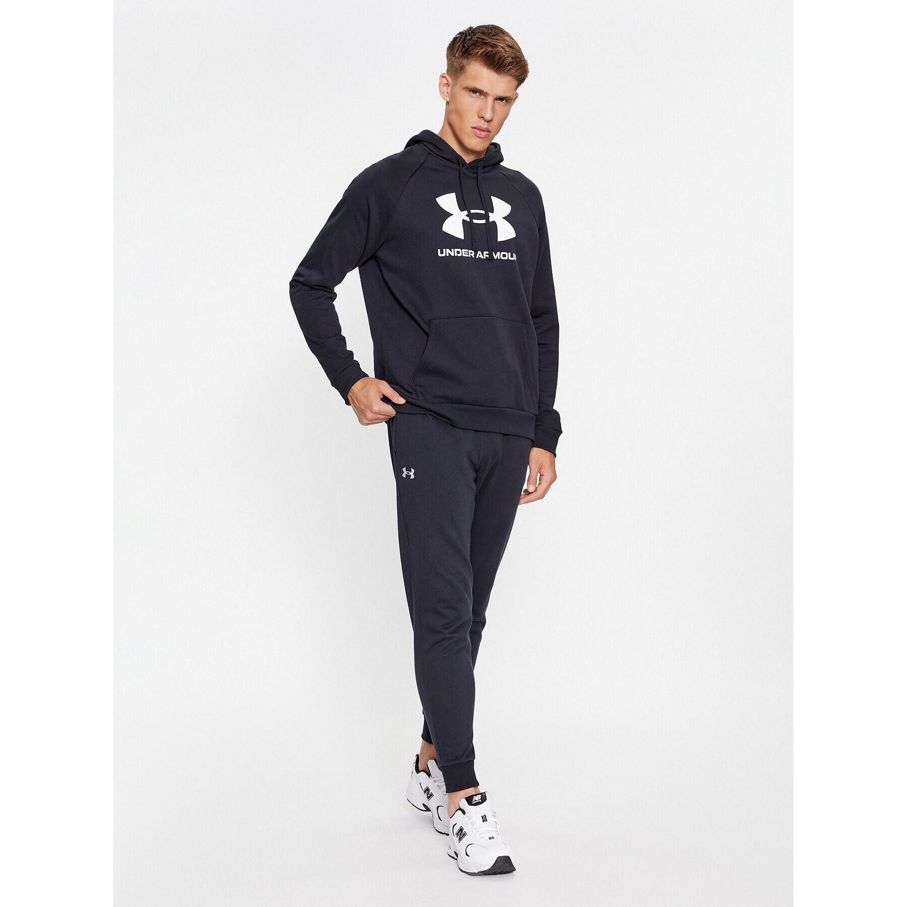 Under Armour Mikina Ua Rival Fleece Logo Hd 1379758 Černá Loose Fit - Pepit.cz