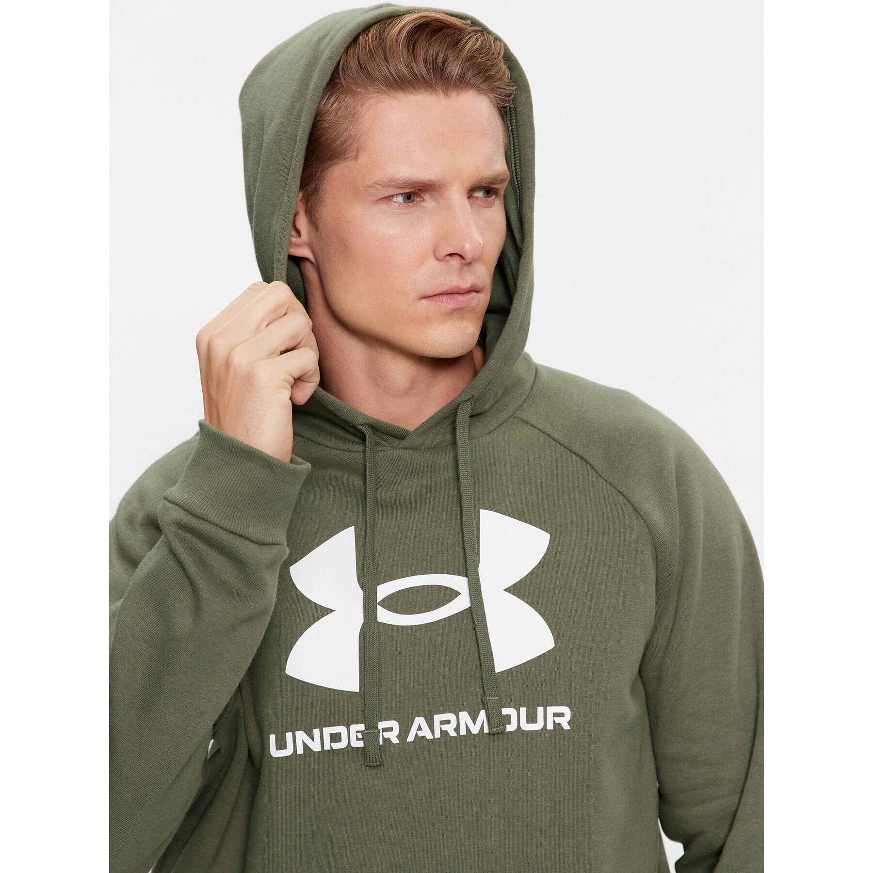 Under Armour Mikina Ua Rival Fleece Logo Hd 1379758 Khaki Loose Fit - Pepit.cz