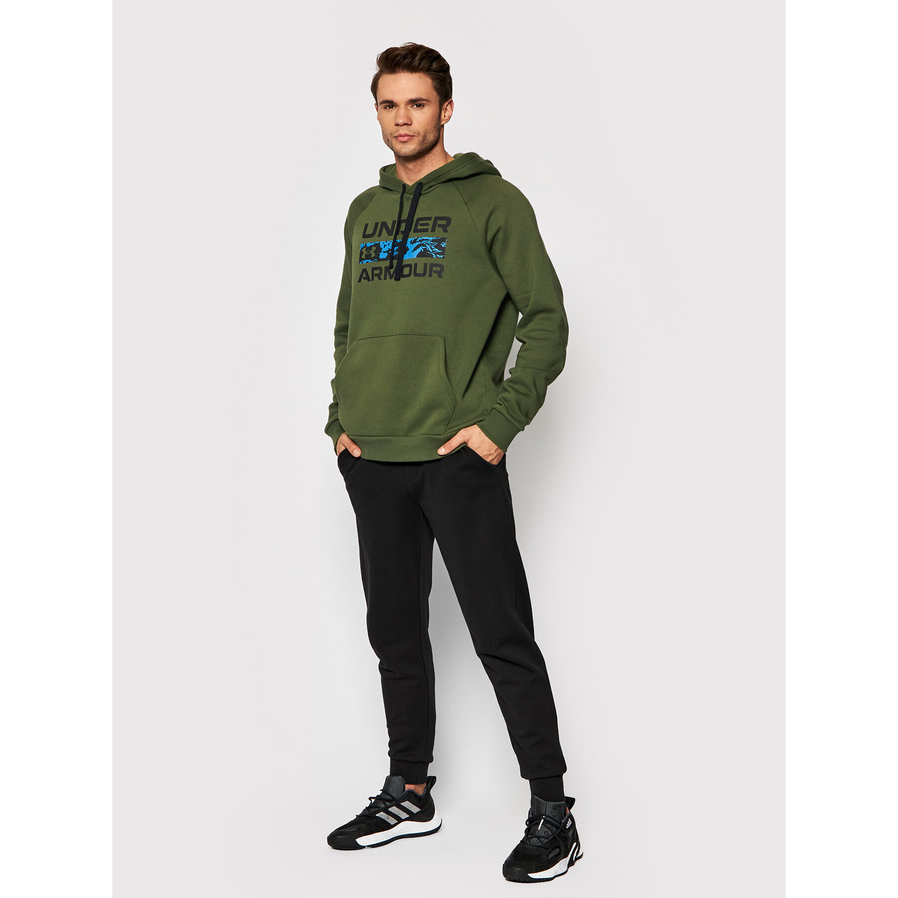 Under Armour Mikina Ua Rival Signature 1366363 Zelená Relaxed Fit - Pepit.cz