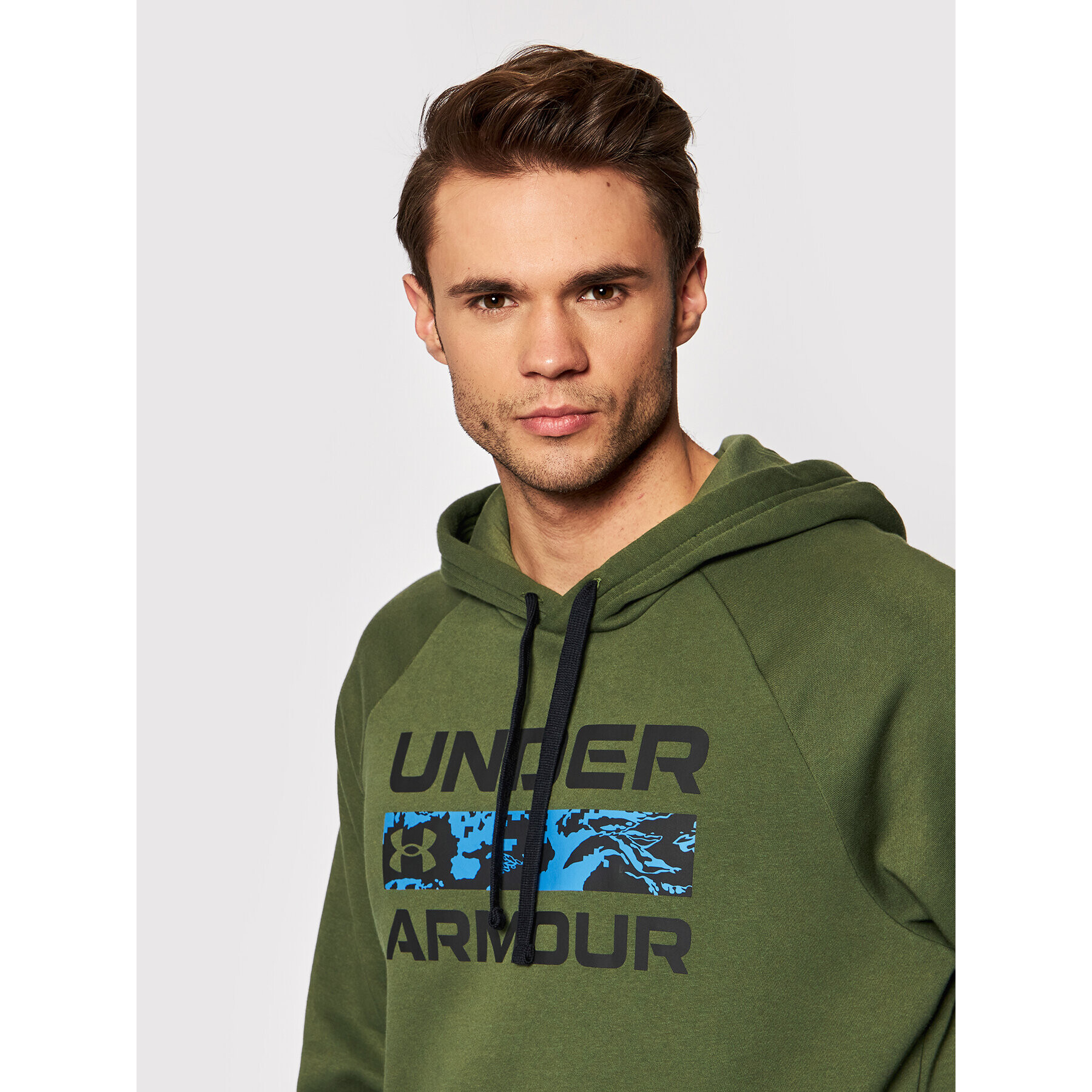 Under Armour Mikina Ua Rival Signature 1366363 Zelená Relaxed Fit - Pepit.cz