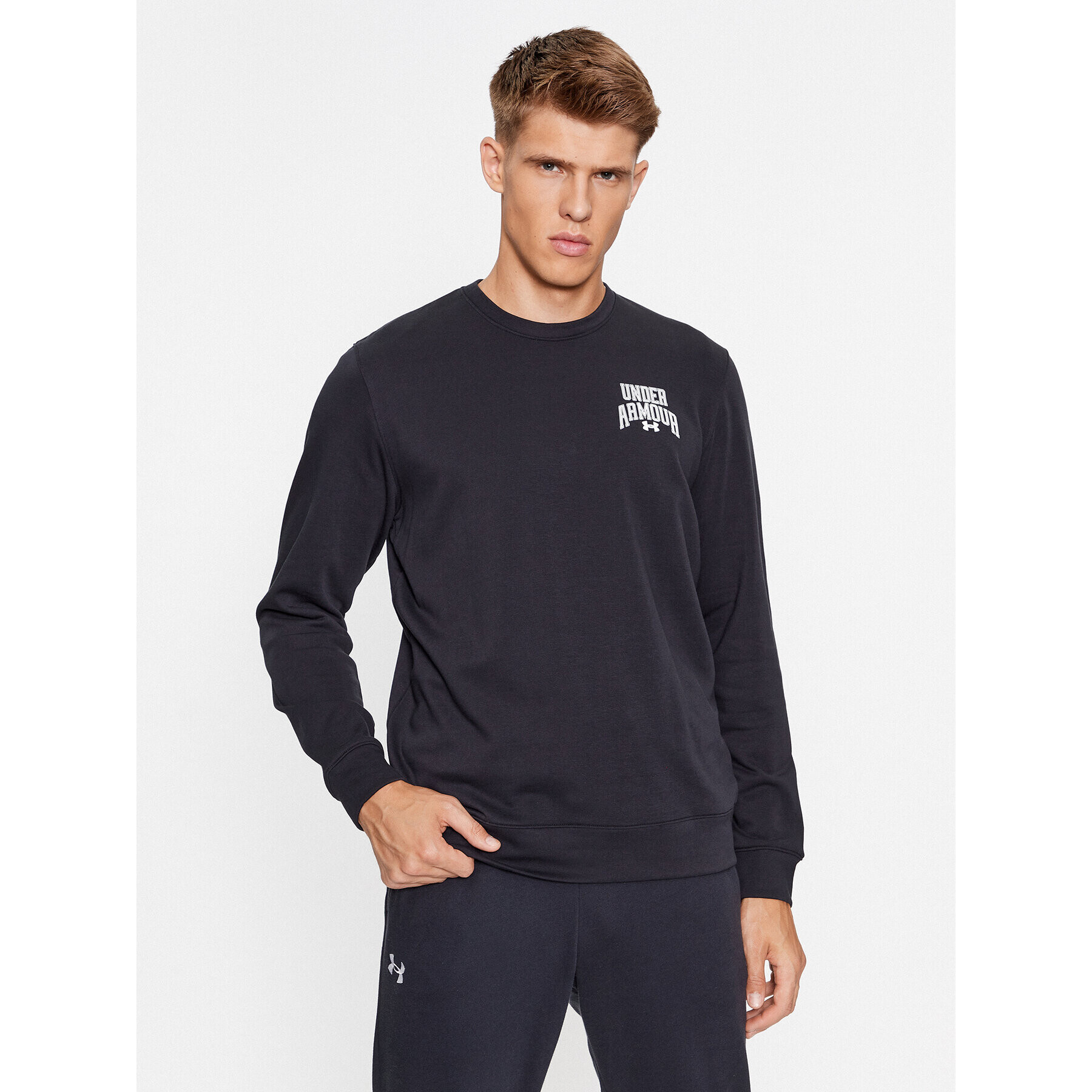 Under Armour Mikina Ua Rival Terry Graphic Crew 1379764 Černá Loose Fit - Pepit.cz