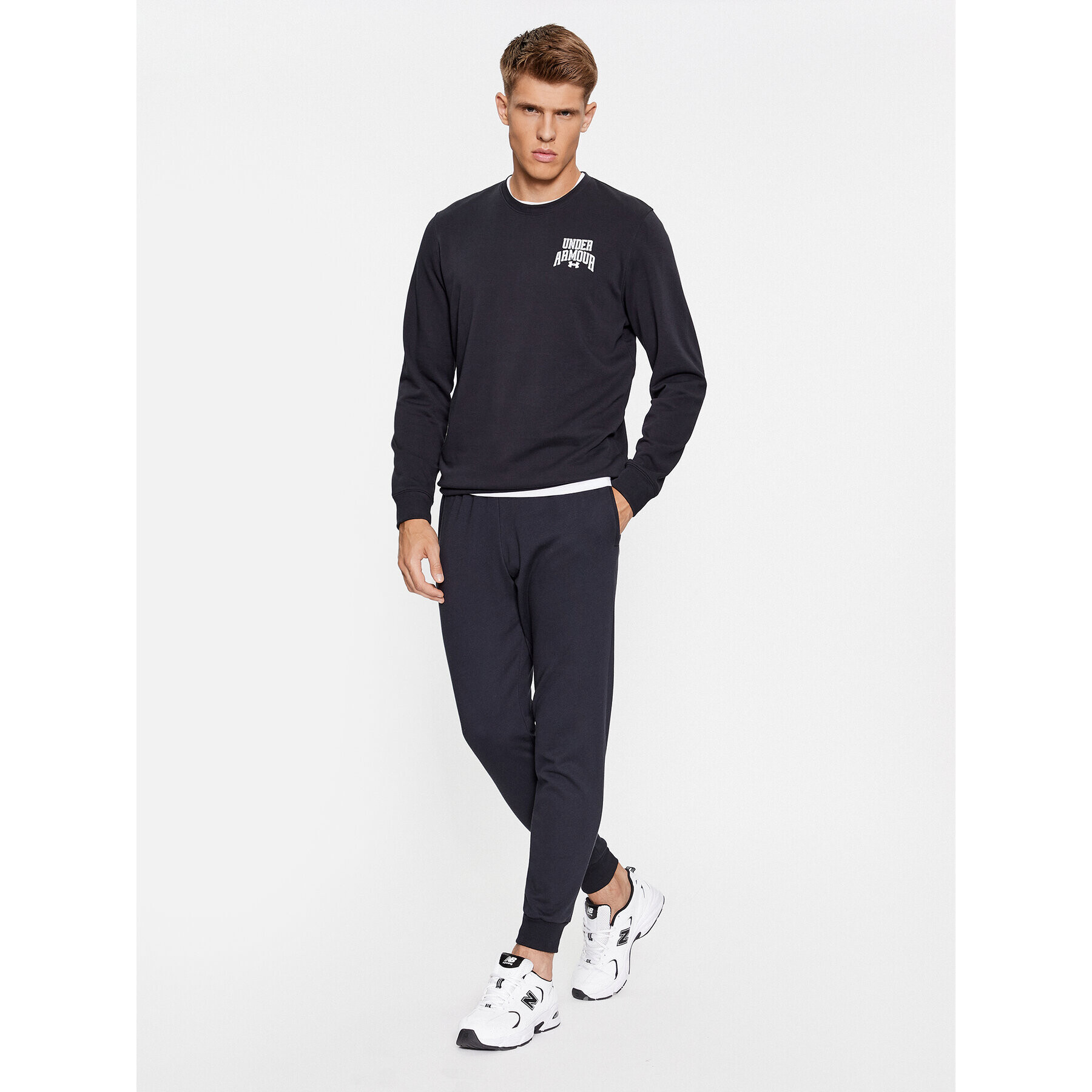 Under Armour Mikina Ua Rival Terry Graphic Crew 1379764 Černá Loose Fit - Pepit.cz