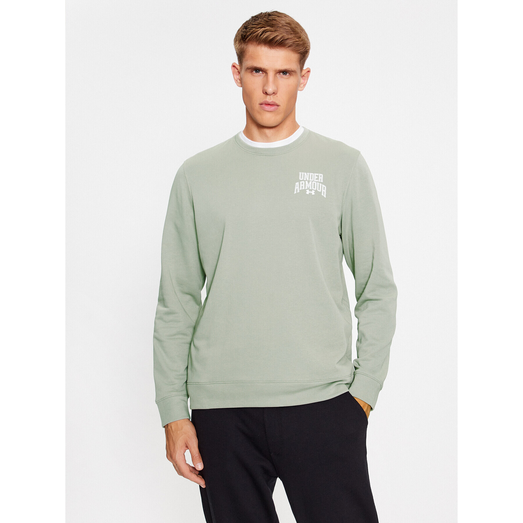 Under Armour Mikina Ua Rival Terry Graphic Crew 1379764 Zelená Loose Fit - Pepit.cz