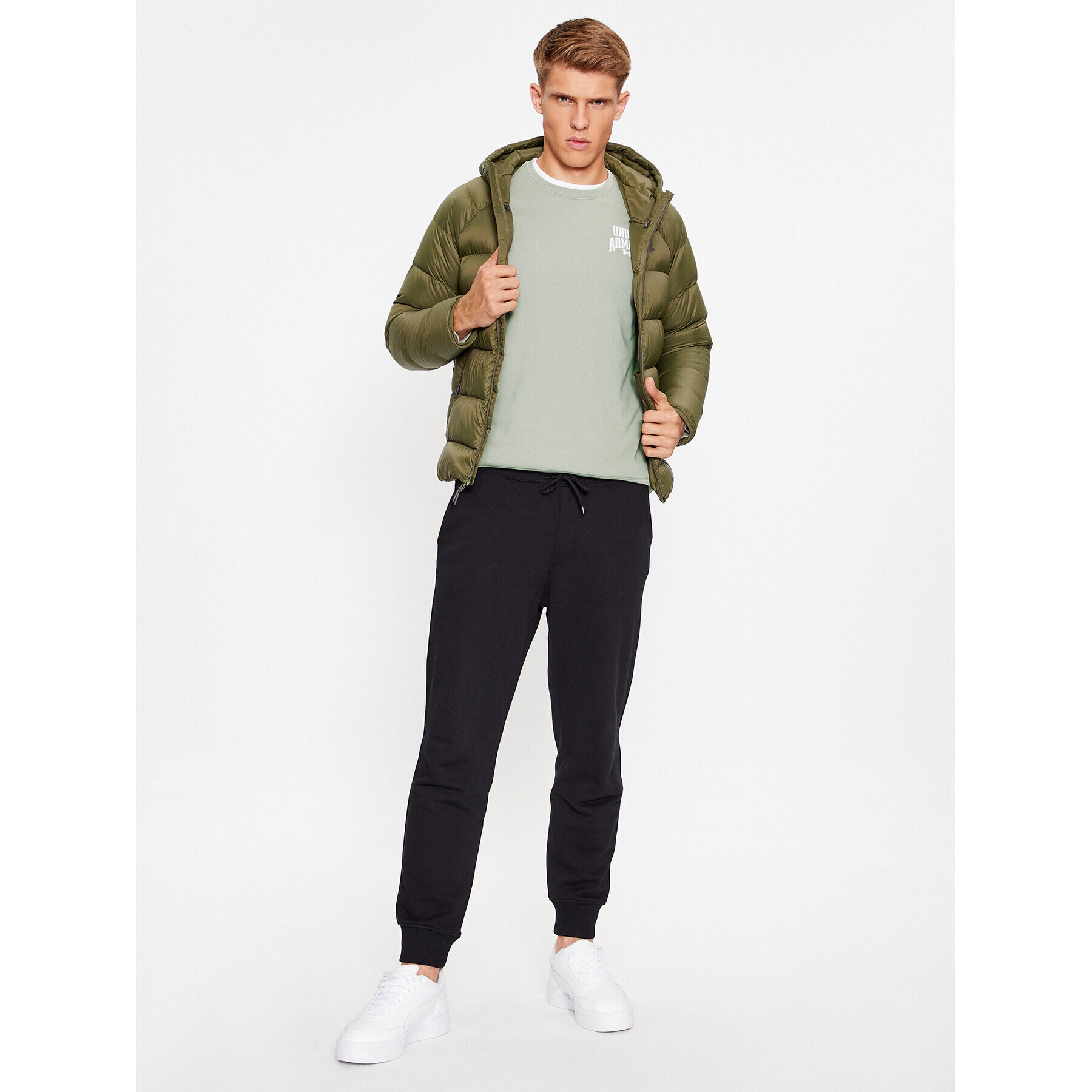 Under Armour Mikina Ua Rival Terry Graphic Crew 1379764 Zelená Loose Fit - Pepit.cz