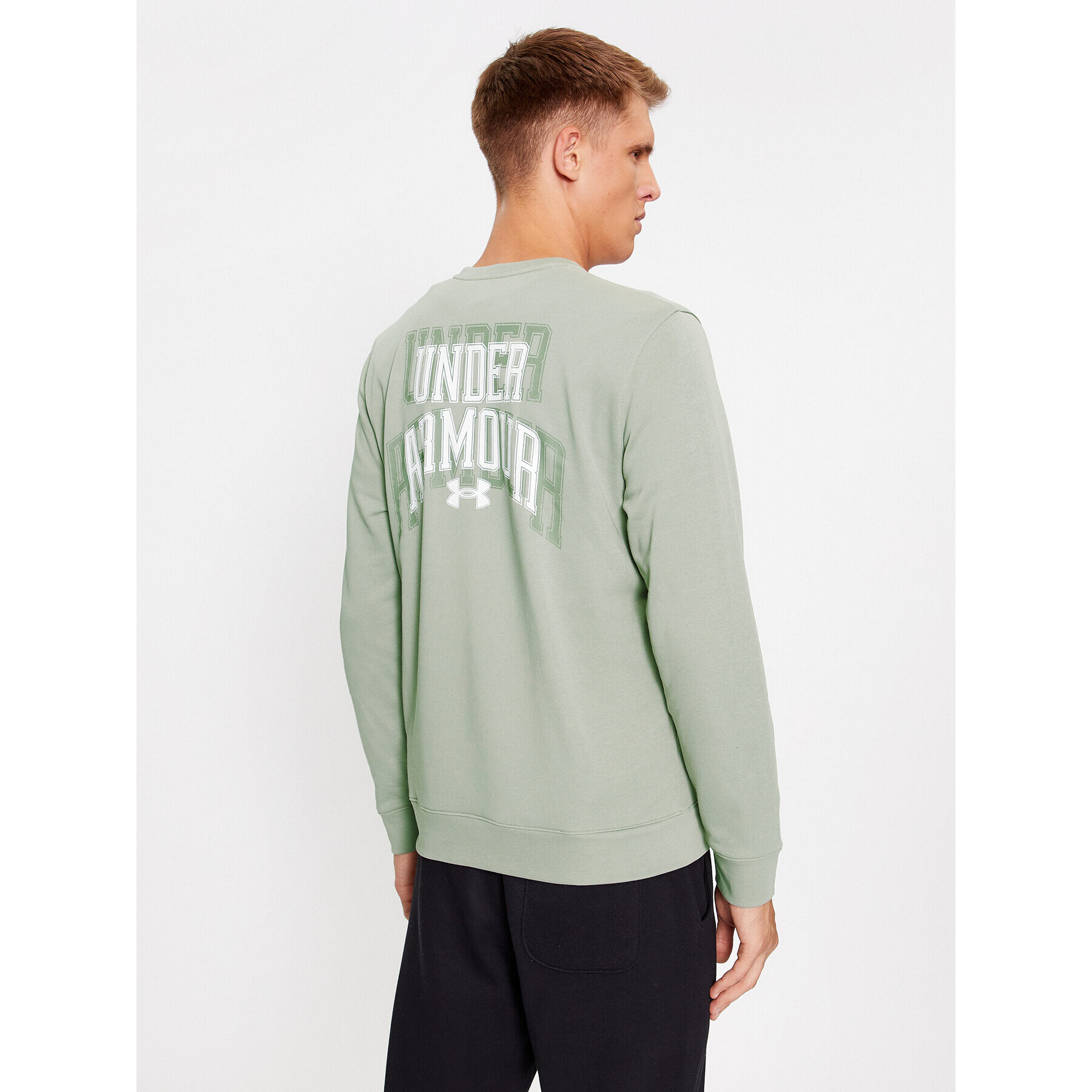 Under Armour Mikina Ua Rival Terry Graphic Crew 1379764 Zelená Loose Fit - Pepit.cz