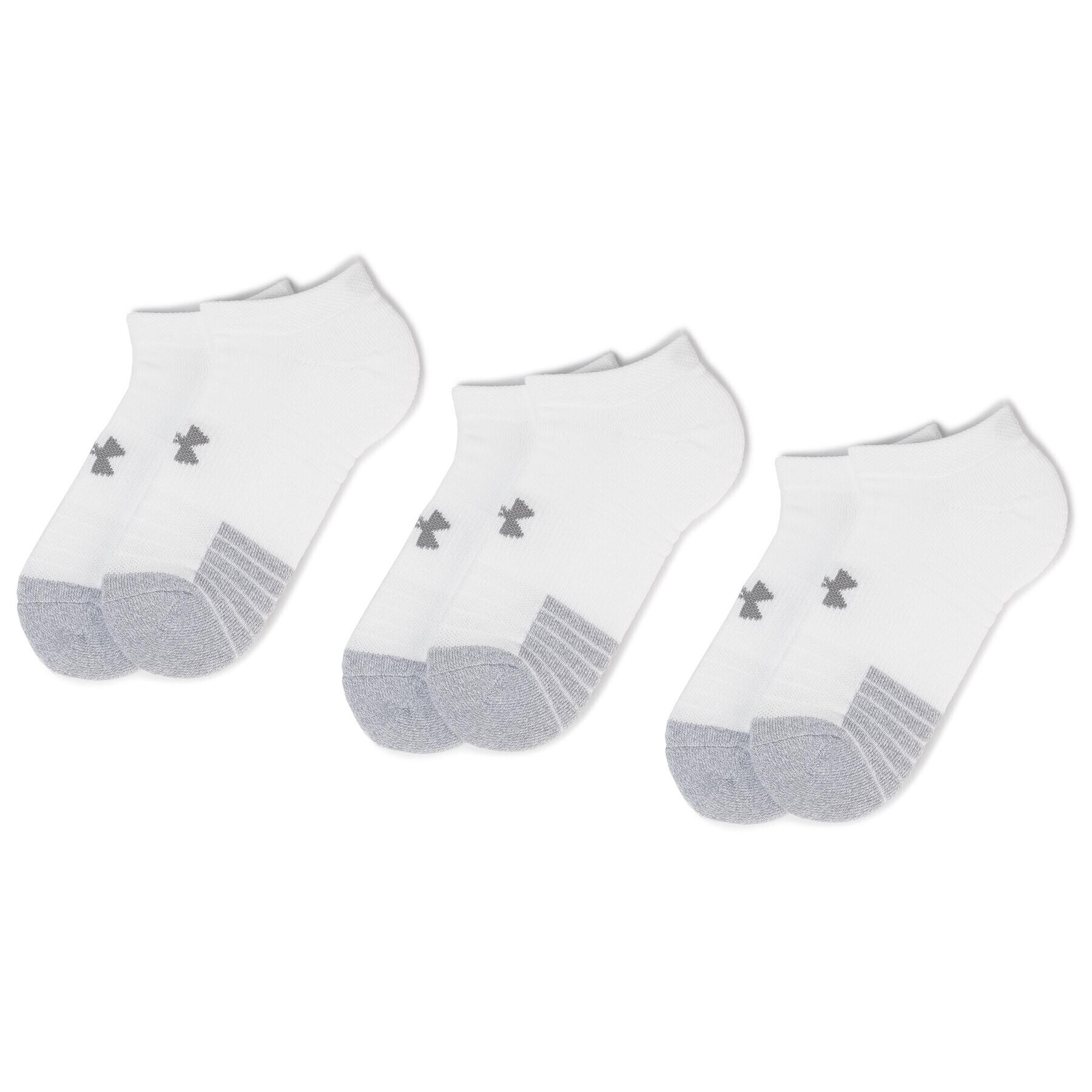 Under Armour Sada 3 párů nízkých ponožek unisex Heatgear No Show Sock 1346755-100 Bílá - Pepit.cz