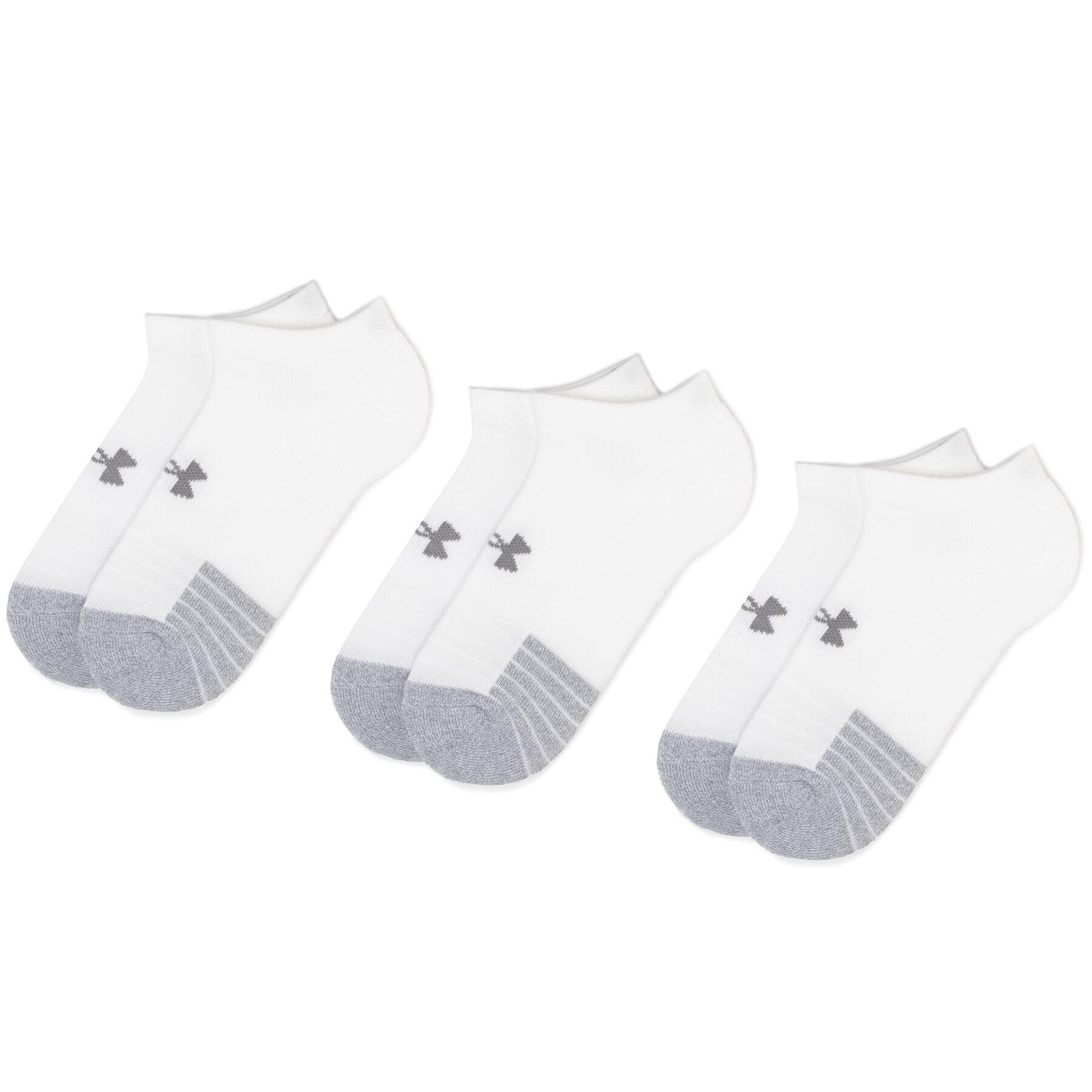 Under Armour Sada 3 párů nízkých ponožek unisex Heatgear No Show Sock 1346755-100 Bílá - Pepit.cz