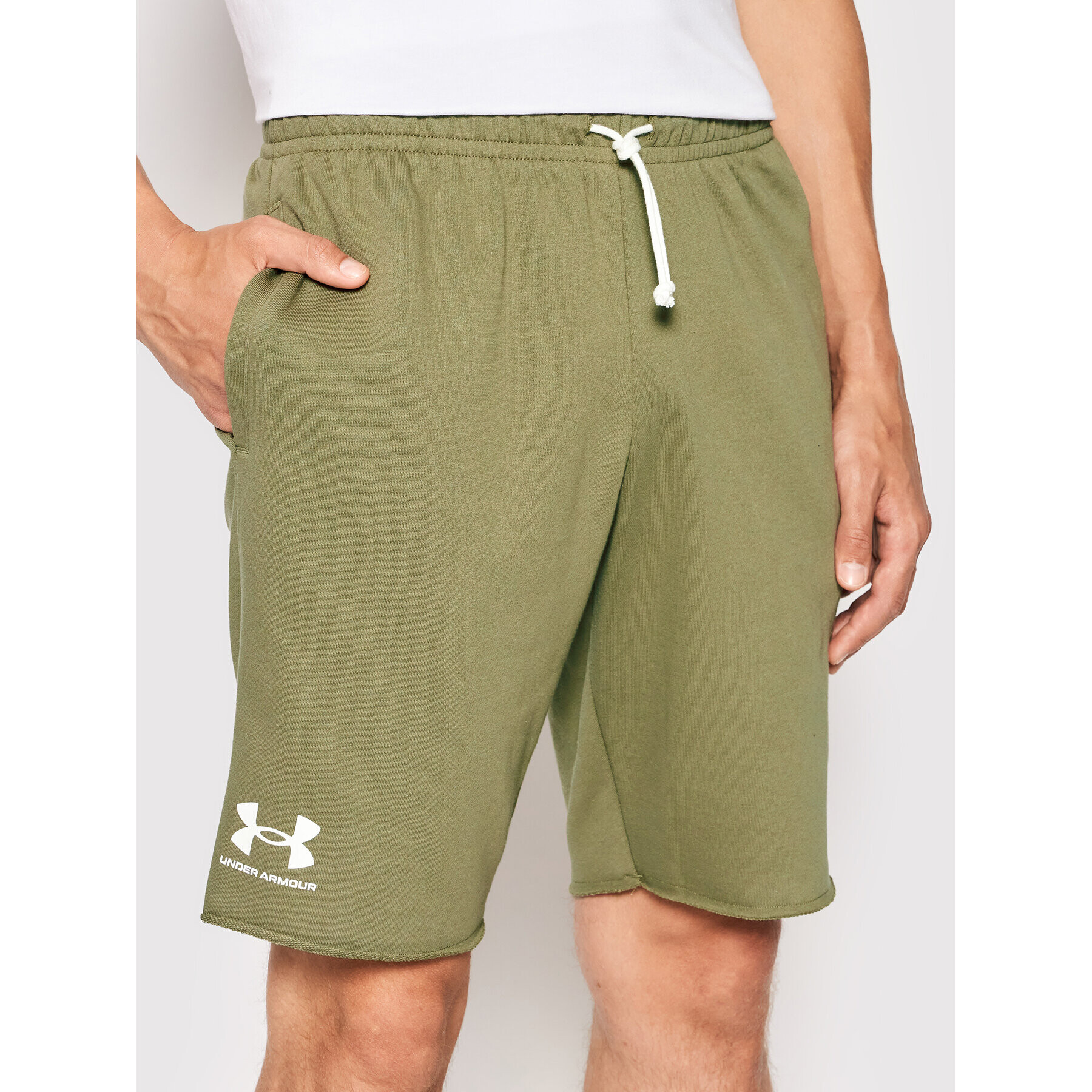 Under Armour Sportovní kraťasy Rival Terry 1361631 Zelená Regular Fit - Pepit.cz