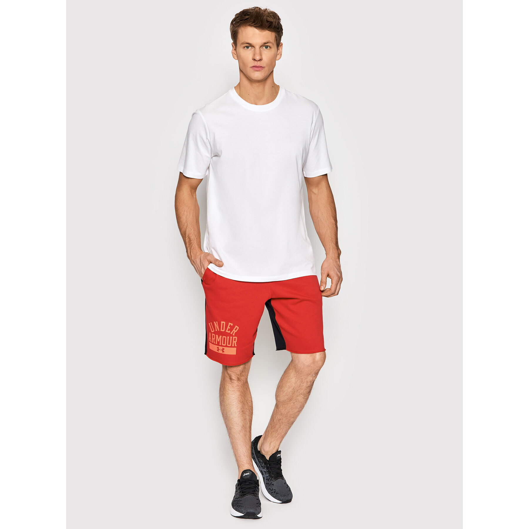 Under Armour Sportovní kraťasy Ua Rival Terry Colorblock 1370412 Červená Regular Fit - Pepit.cz