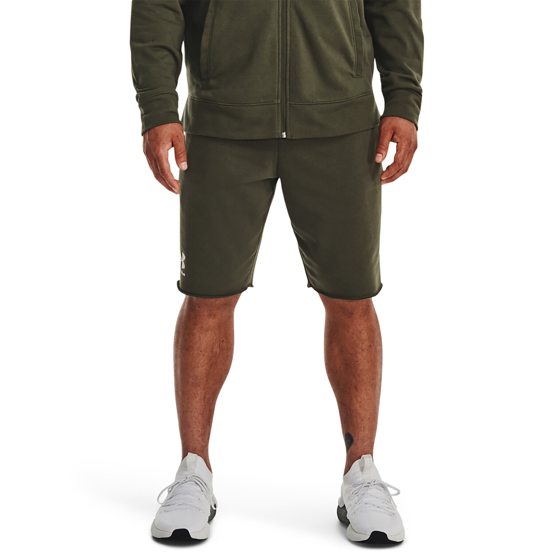 Under Armour Sportovní kraťasy UA RIVAL TERRY SHORT 1361631 Khaki Regular Fit - Pepit.cz