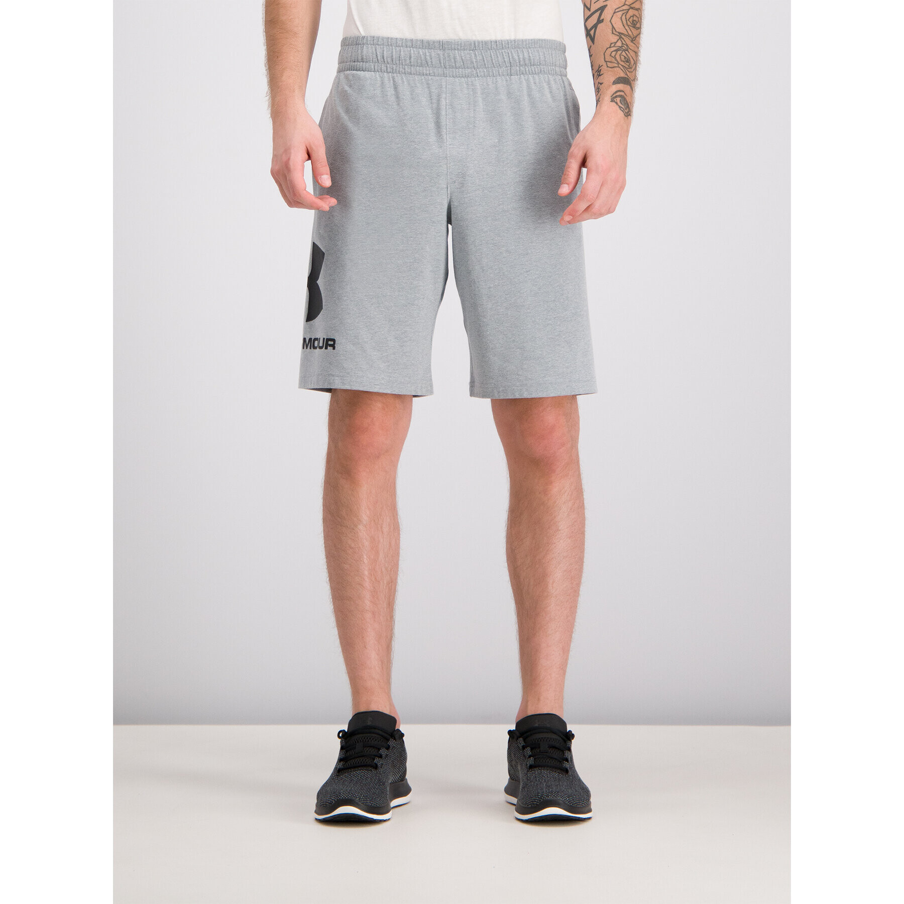 Under Armour Sportovní kraťasy UA Sportstyle Cotton Graphic 1329300 Šedá Regular Fit - Pepit.cz