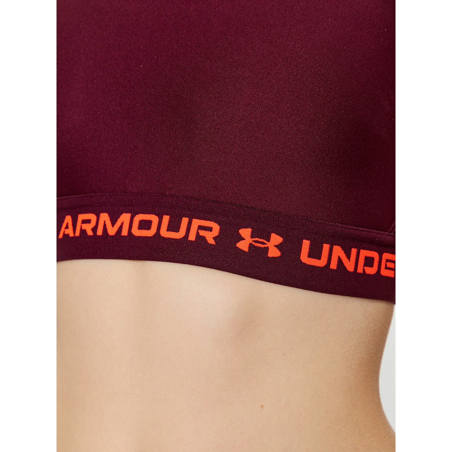 Under Armour Sportovní podprsenka Ua Crossback Mid Bra 1361034 Bordó Compression Fit - Pepit.cz