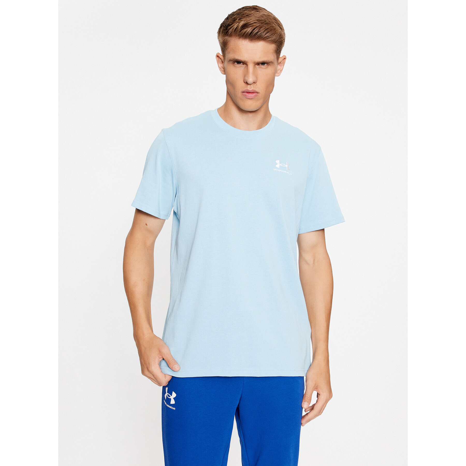 Under Armour T-Shirt Ua M Logo Emb Heavyweight Ss 1373997 Modrá Loose Fit - Pepit.cz