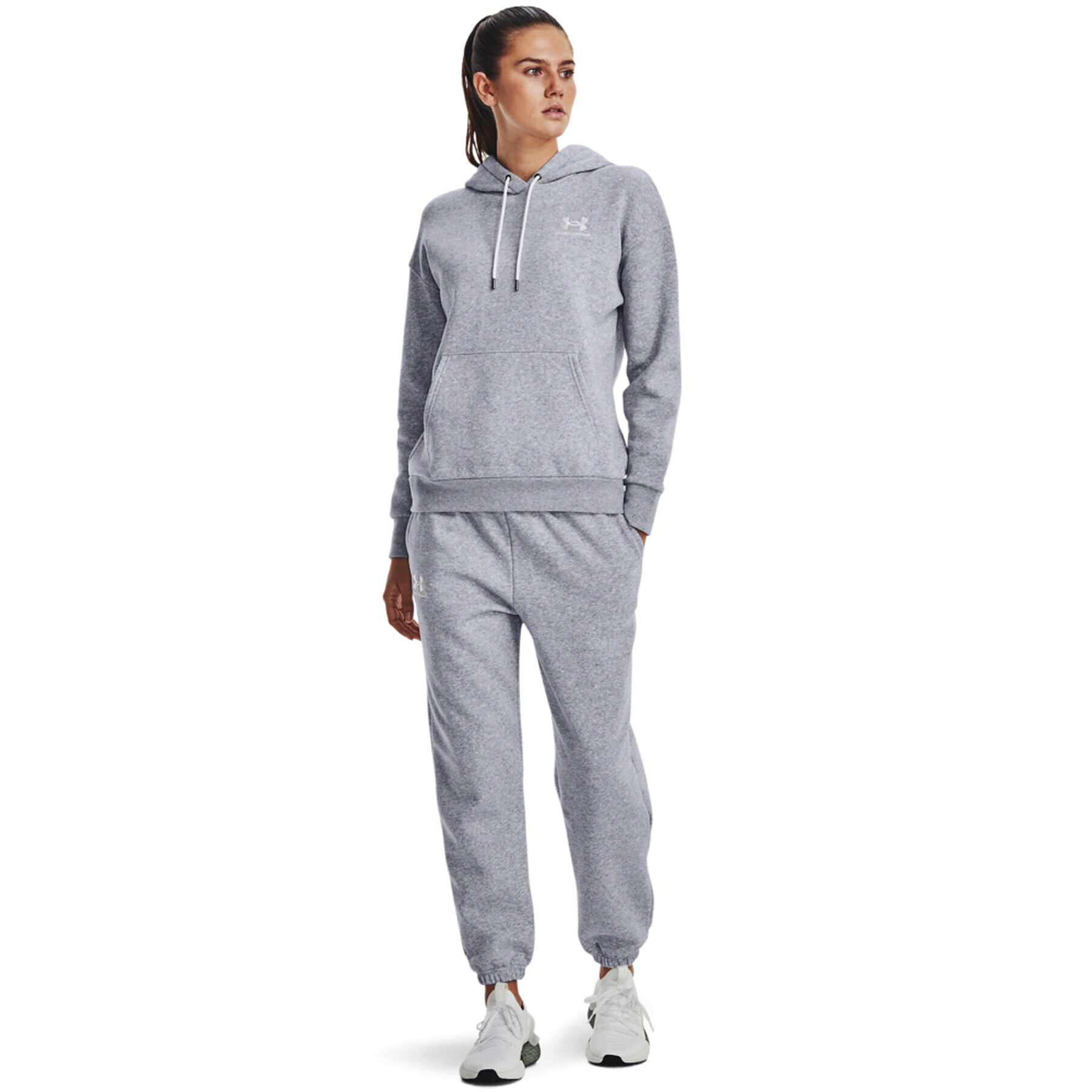 Under Armour Teplákové kalhoty Essential Fleece Joggers 1373034 Šedá Regular Fit - Pepit.cz