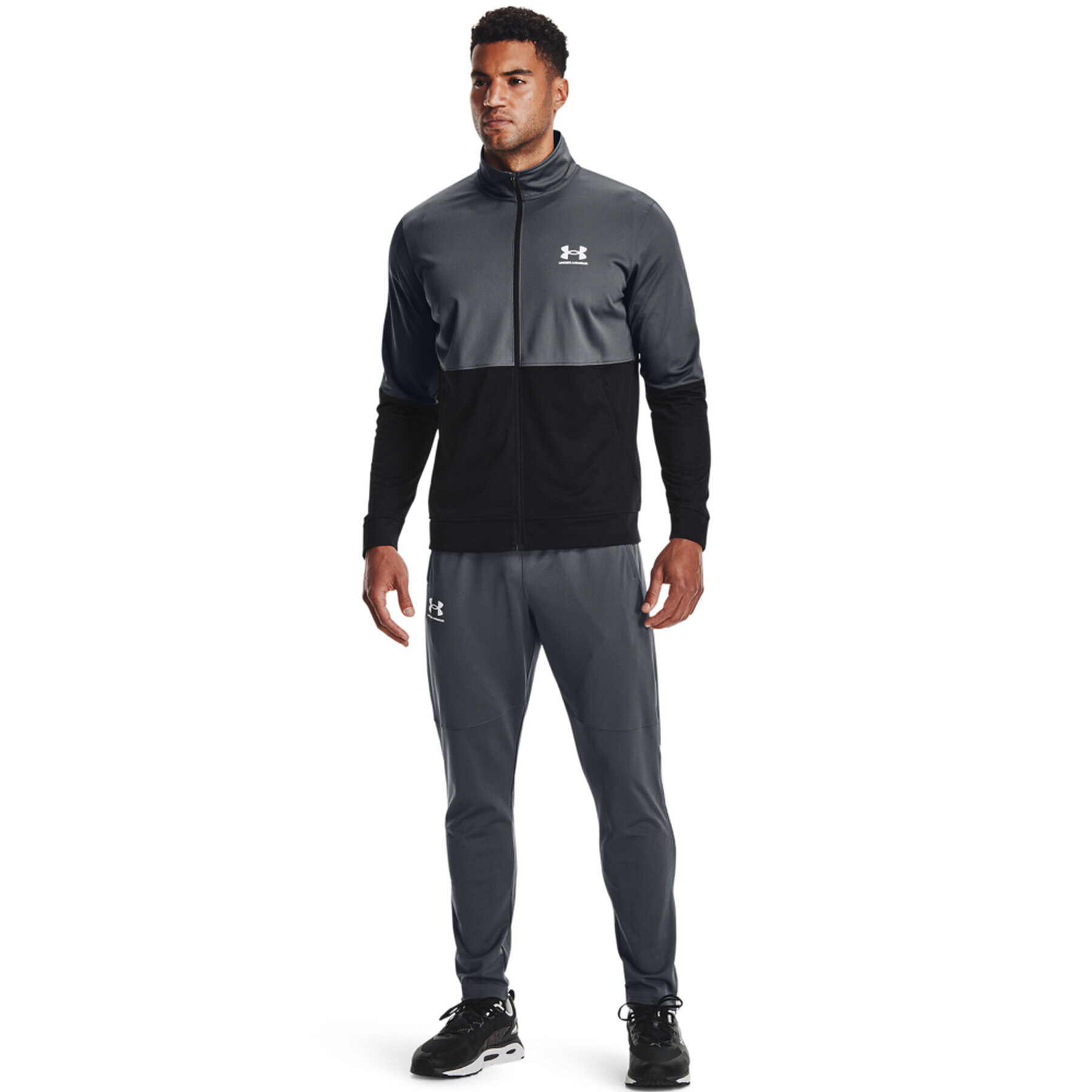 Under Armour Teplákové kalhoty Ua Pique Track 1366203 Šedá Regular Fit - Pepit.cz