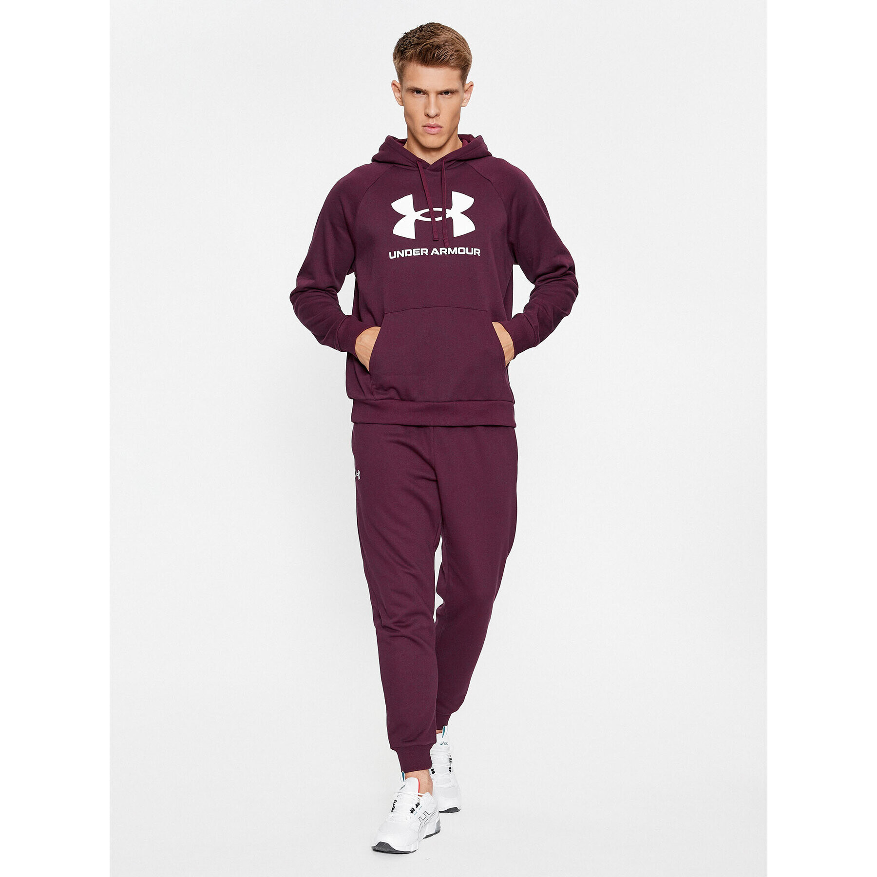 Under Armour Teplákové kalhoty Ua Rival Fleece Joggers 1379774 Bordó Loose Fit - Pepit.cz