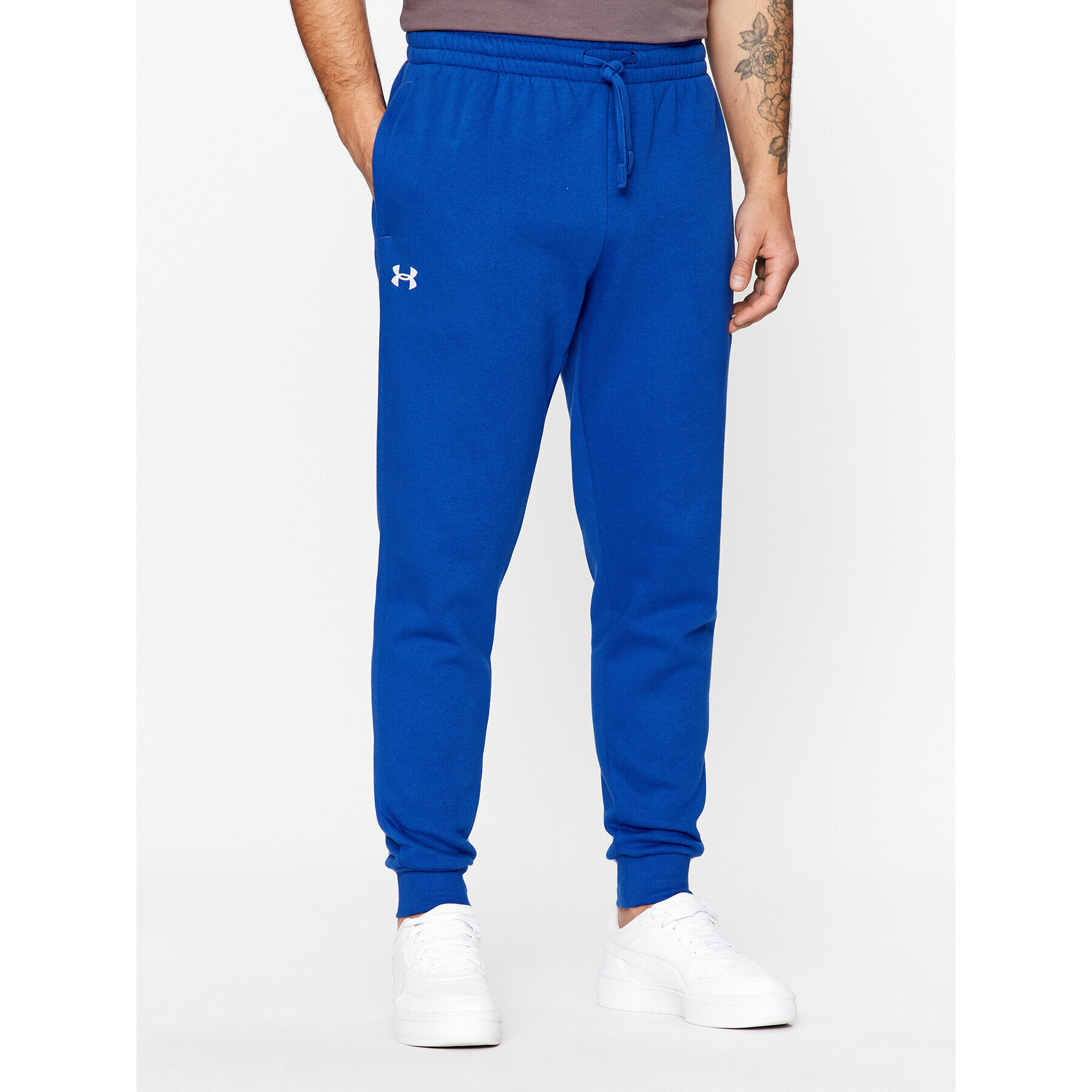 Under Armour Teplákové kalhoty Ua Rival Fleece Joggers 1379774 Modrá Loose Fit - Pepit.cz