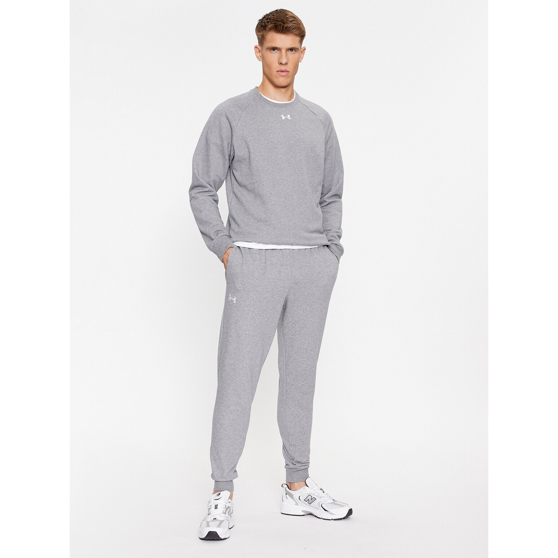 Under Armour Teplákové kalhoty Ua Rival Fleece Joggers 1379774 Šedá Loose Fit - Pepit.cz