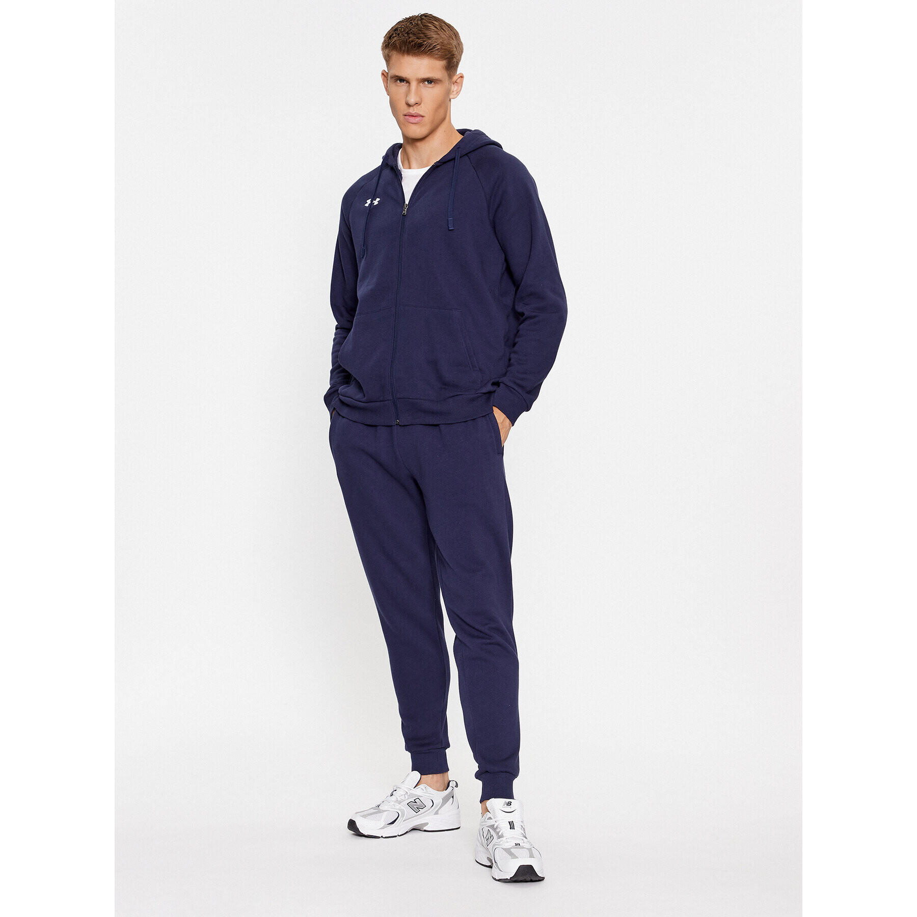 Under Armour Teplákové kalhoty Ua Rival Fleece Joggers 1379774 Tmavomodrá Loose Fit - Pepit.cz