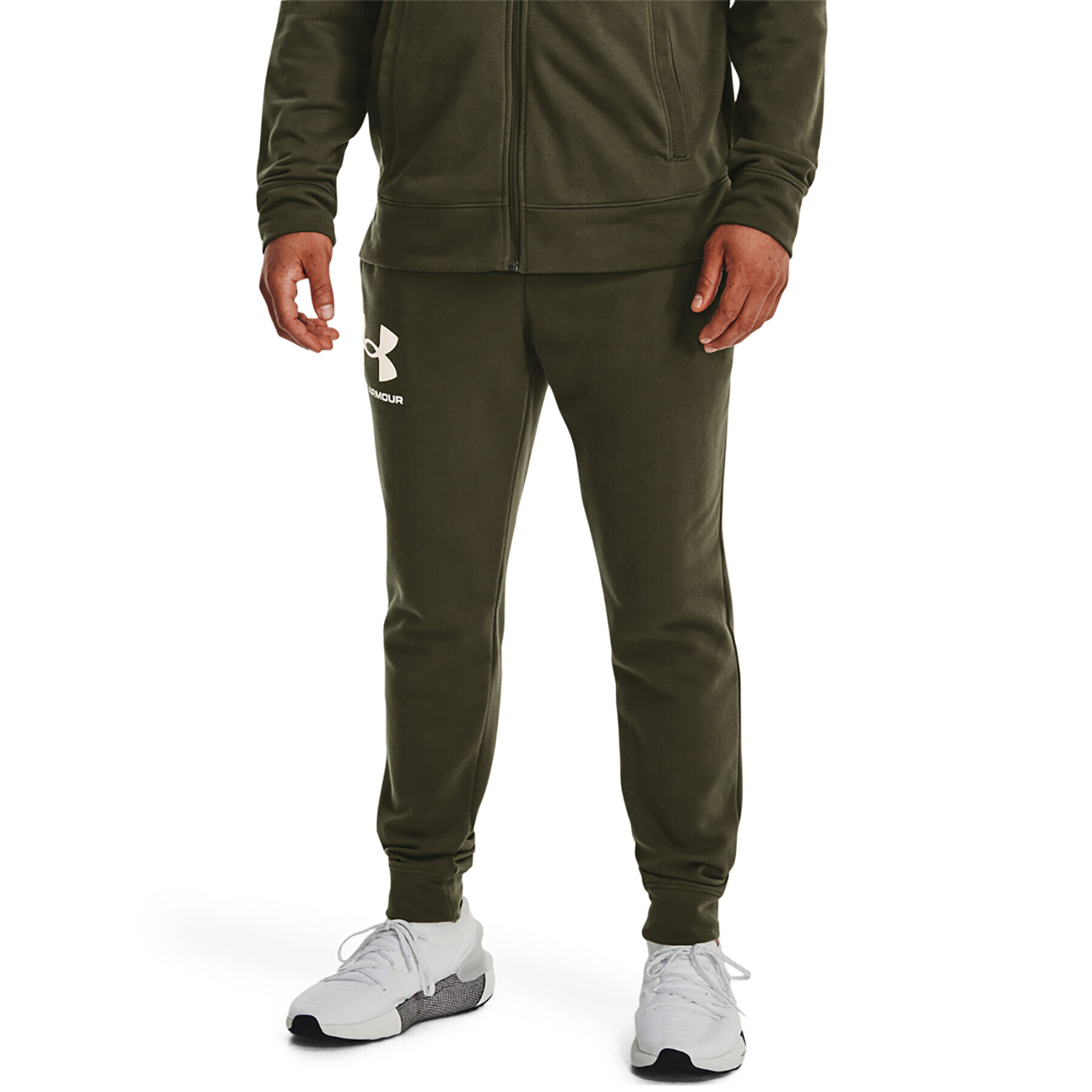 Under Armour Teplákové kalhoty UA Rival Terry Jogger 1361642 Khaki Regular Fit - Pepit.cz