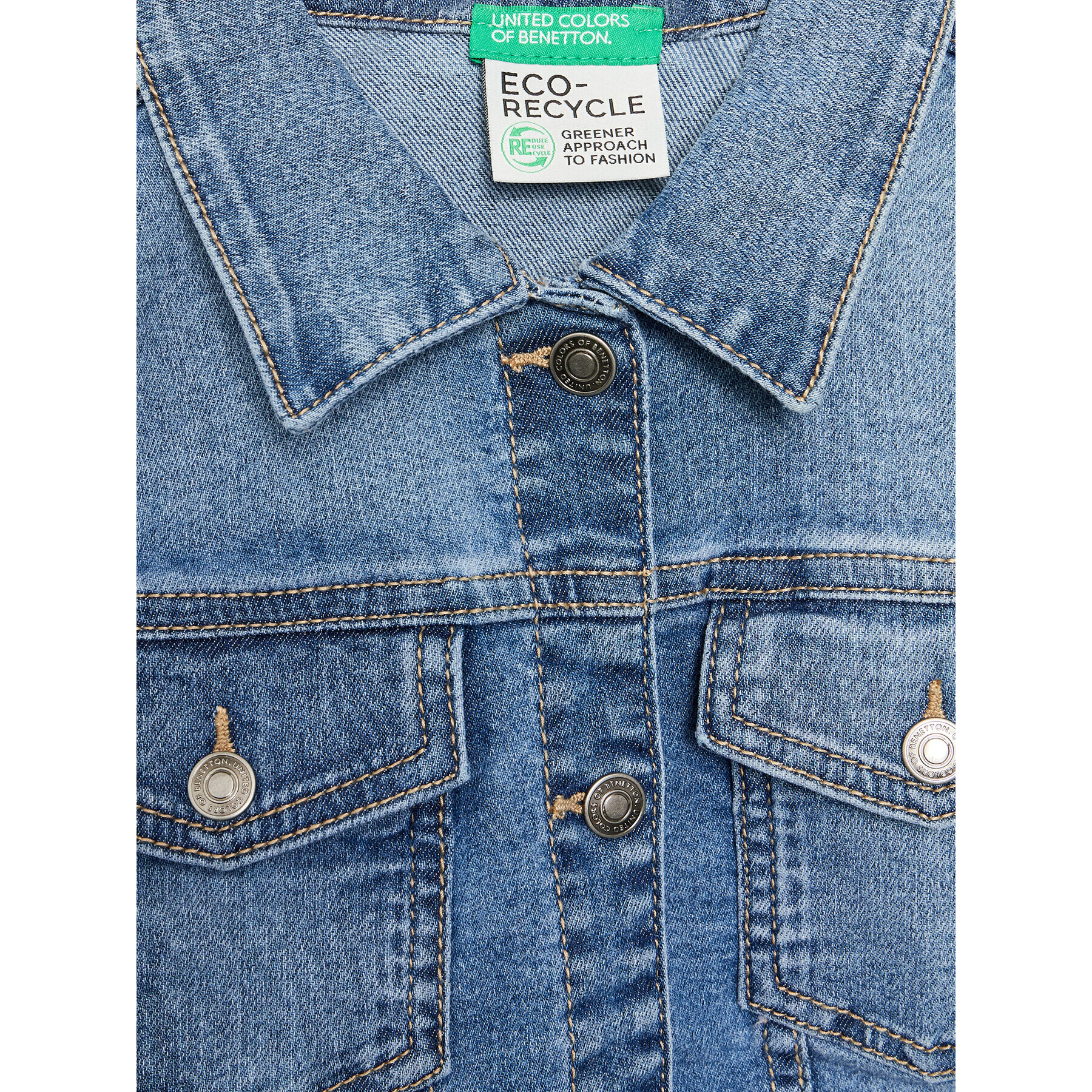 United Colors Of Benetton Jeansová bunda 2RW4GN013 Modrá Regular Fit - Pepit.cz