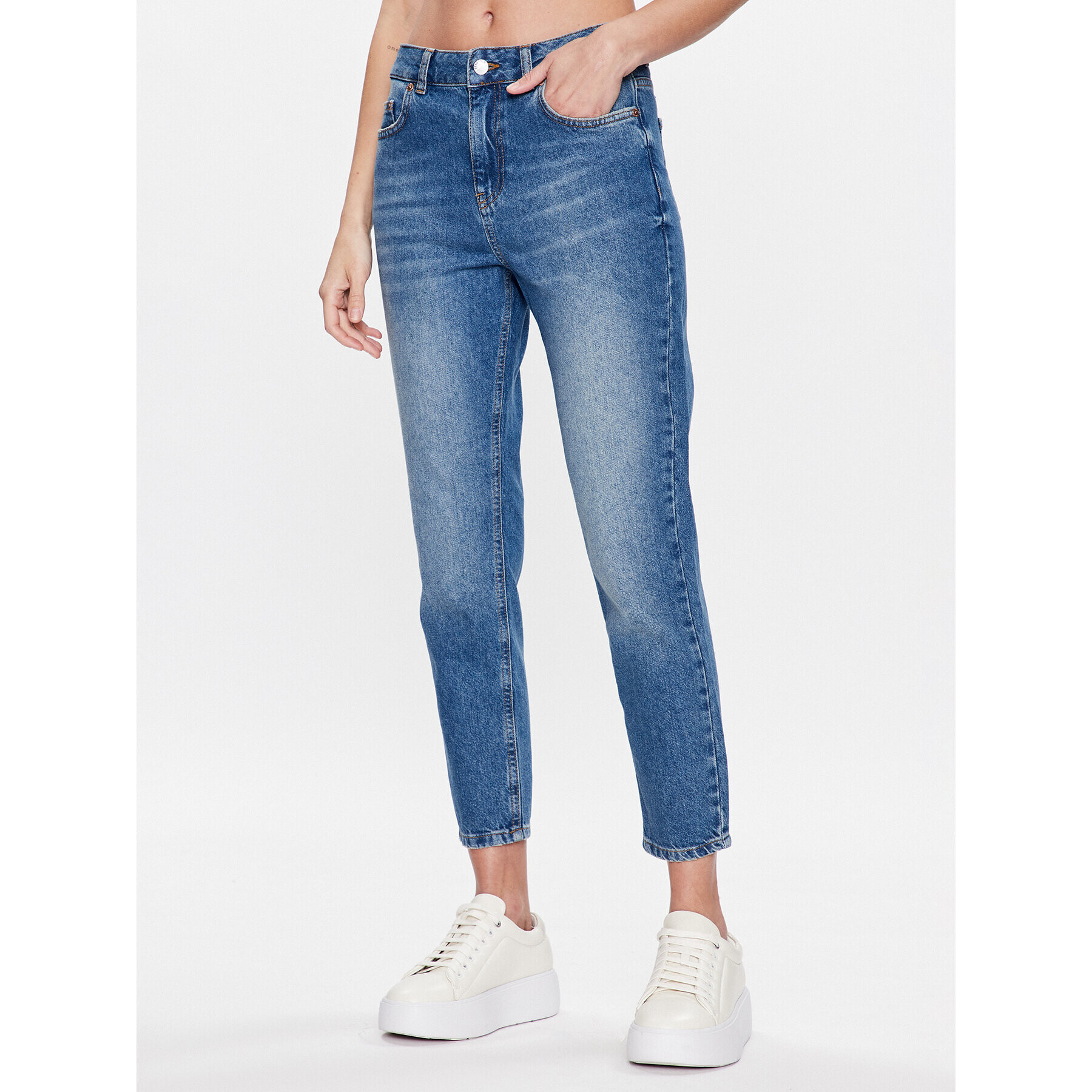 United Colors Of Benetton Jeansy 49BTDF02Z Modrá Cropped Fit - Pepit.cz