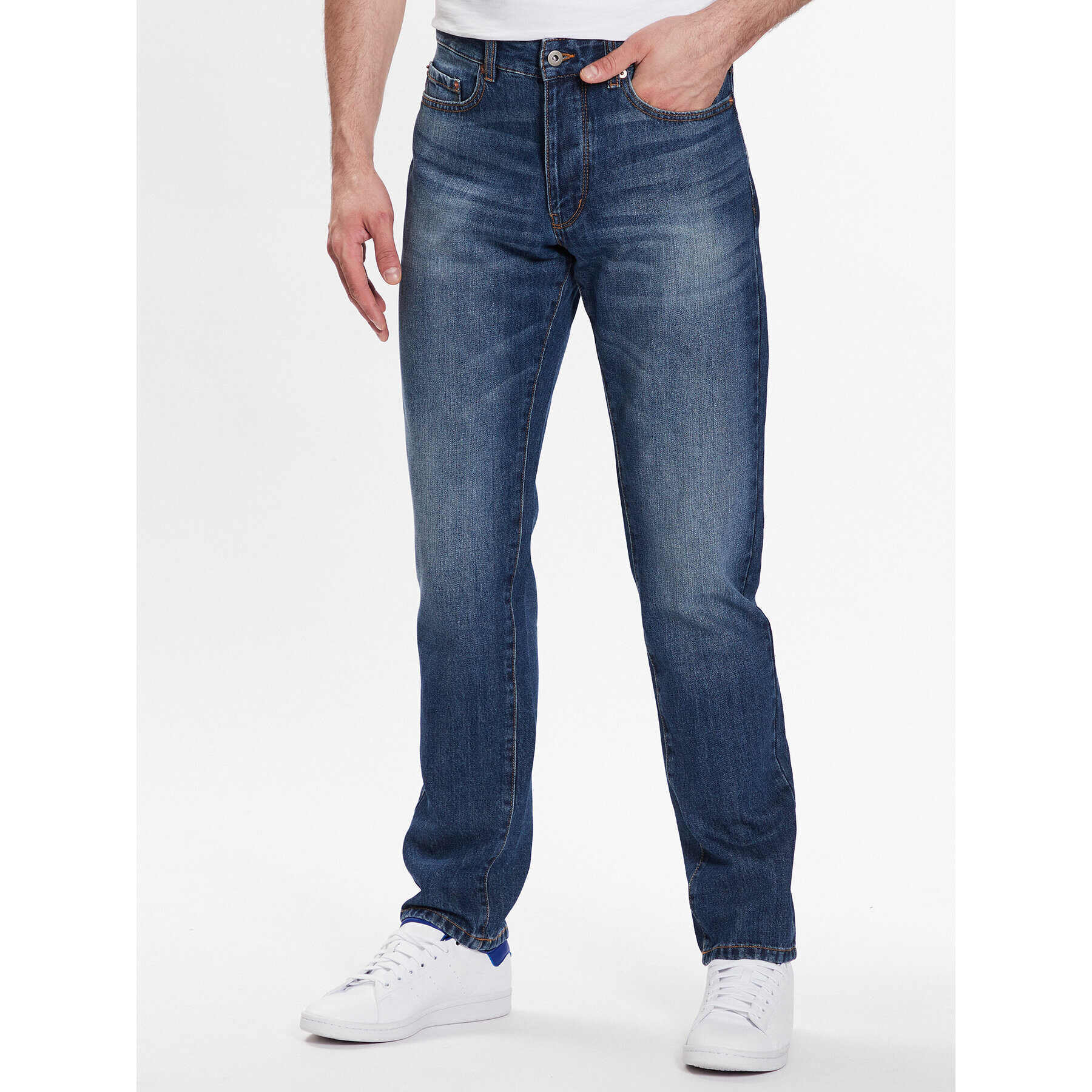 United Colors Of Benetton Jeansy 4AW757B88 Modrá Straight Leg - Pepit.cz