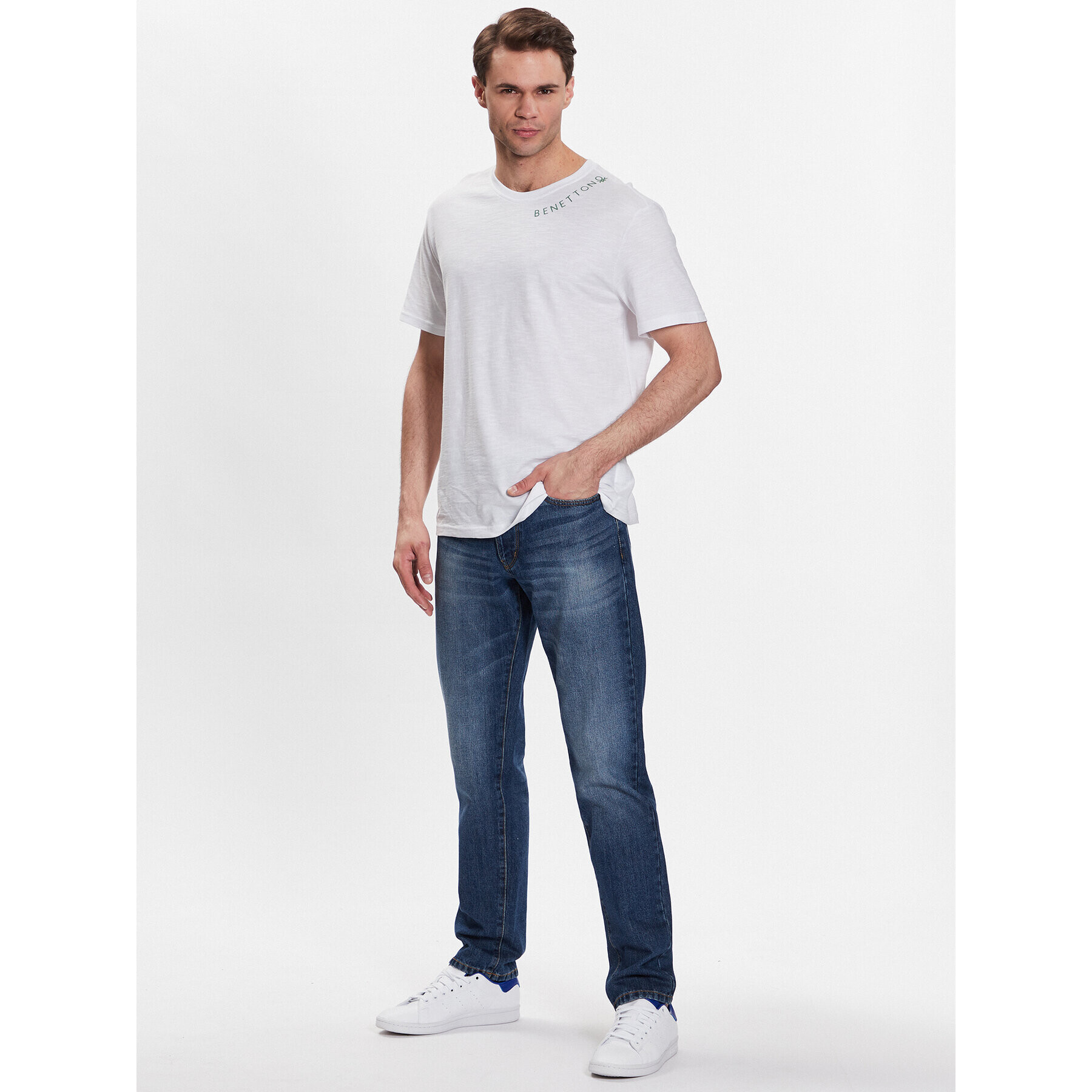 United Colors Of Benetton Jeansy 4AW757B88 Modrá Straight Leg - Pepit.cz