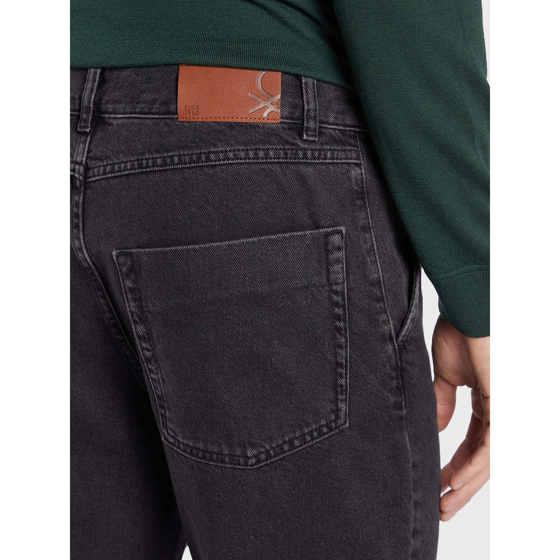 United Colors Of Benetton Jeansy 4YO7UF00B Černá Cropped Fit - Pepit.cz