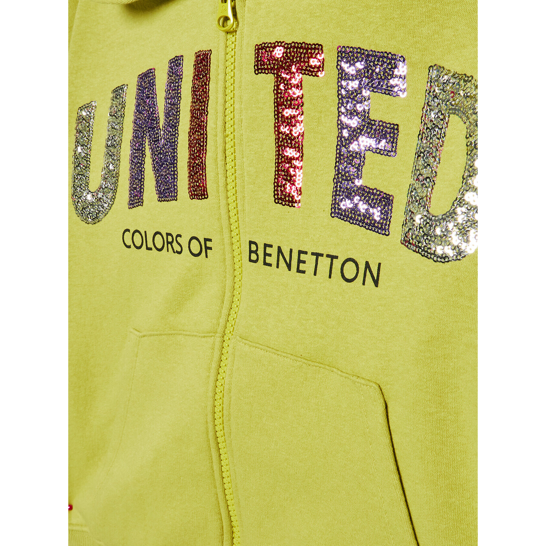 United Colors Of Benetton Mikina 35TMC501I Zelená Regular Fit - Pepit.cz